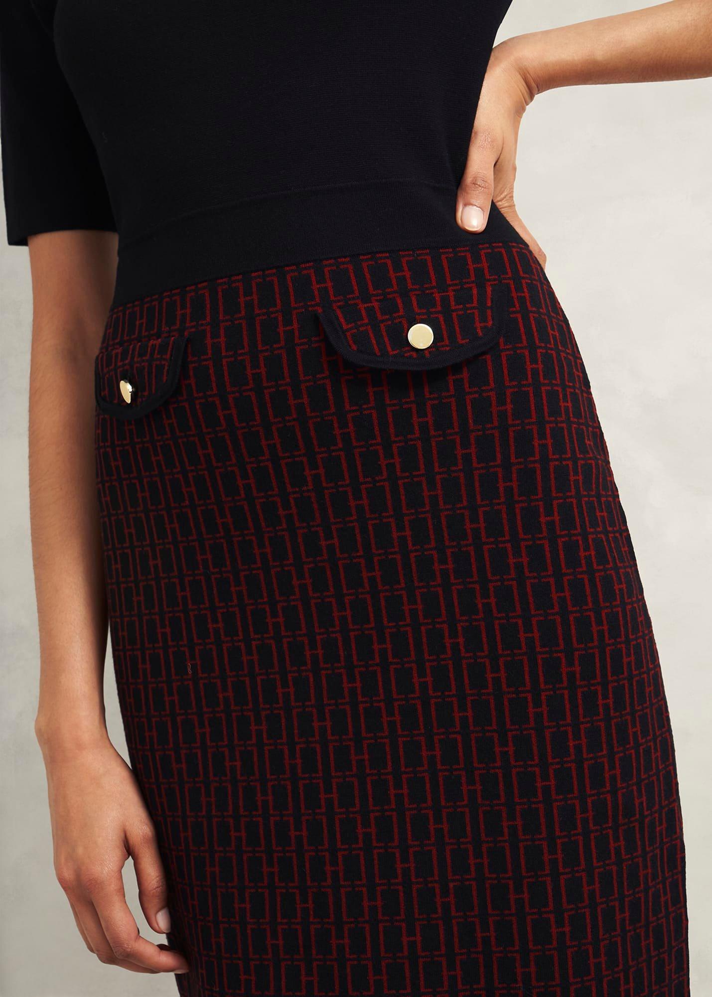 Perrie Knitted Dress, Black Rhubarb, hi-res