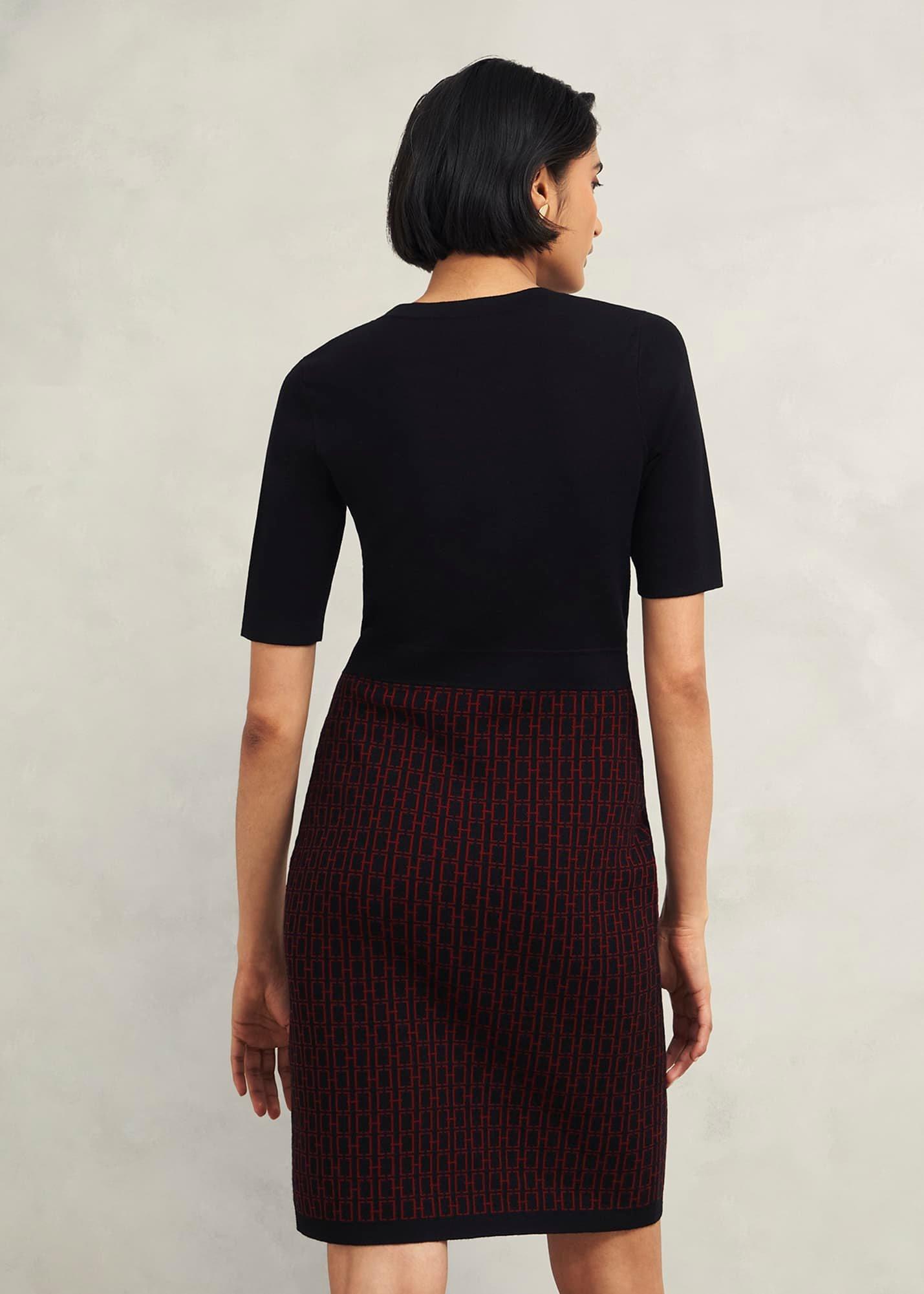 Perrie Knitted Dress, Black Rhubarb, hi-res