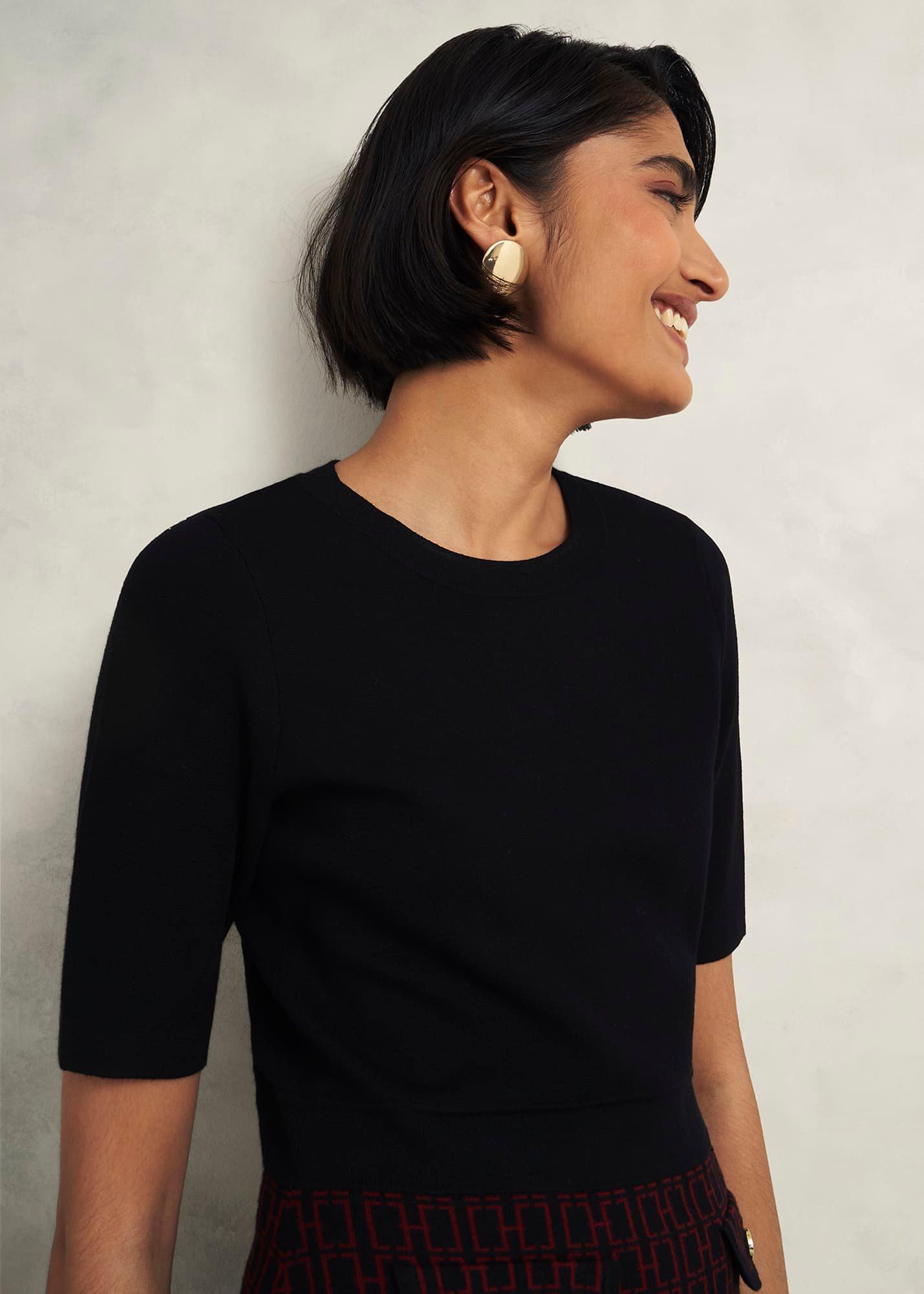 Perrie Knitted Dress, Black Rhubarb, hi-res