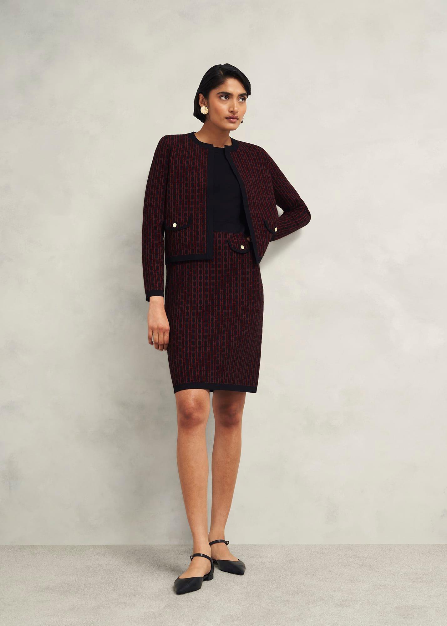 Perrie Knitted Dress, Black Rhubarb, hi-res