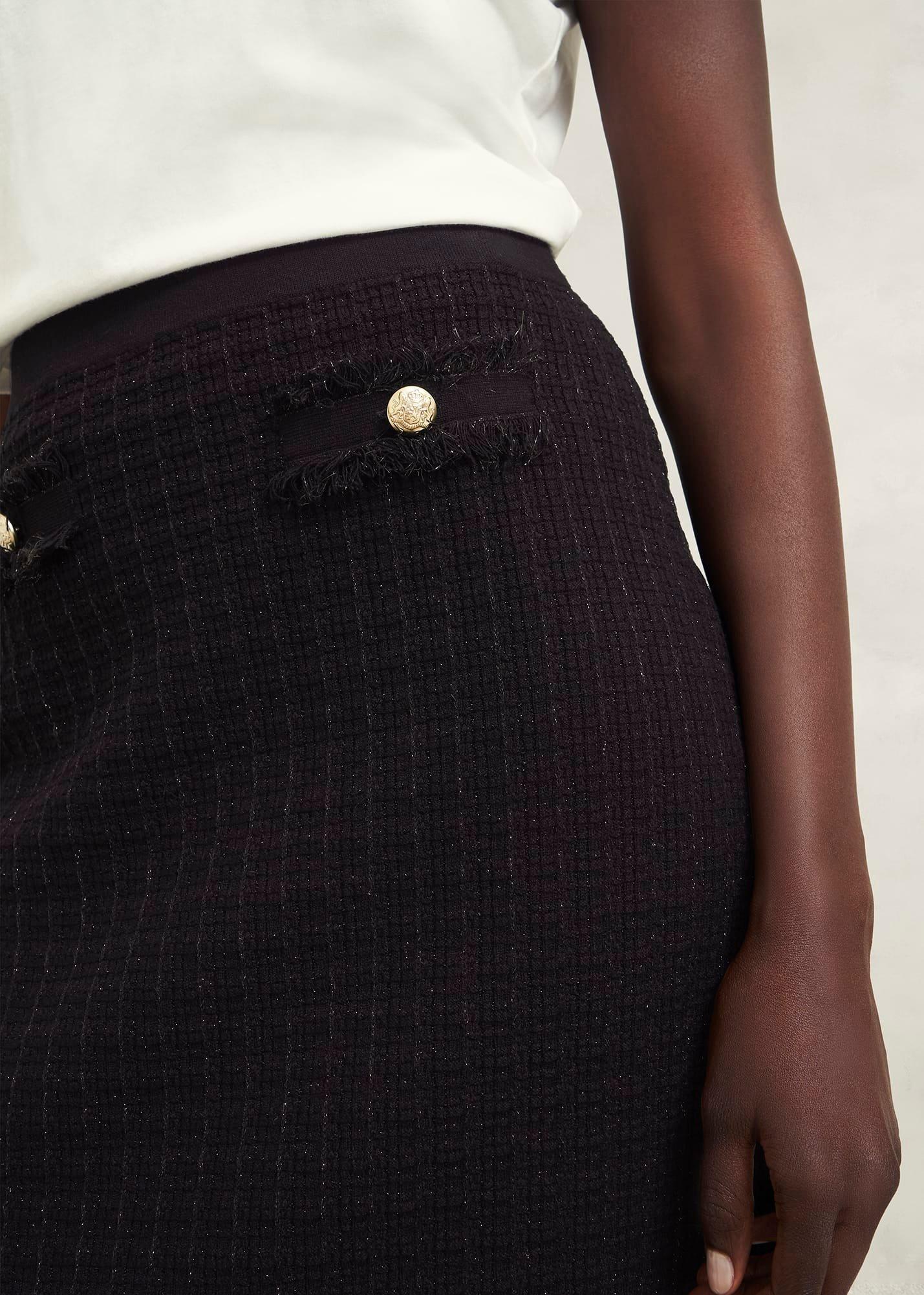 Sairey Sparkle Knitted Skirt , Black, hi-res