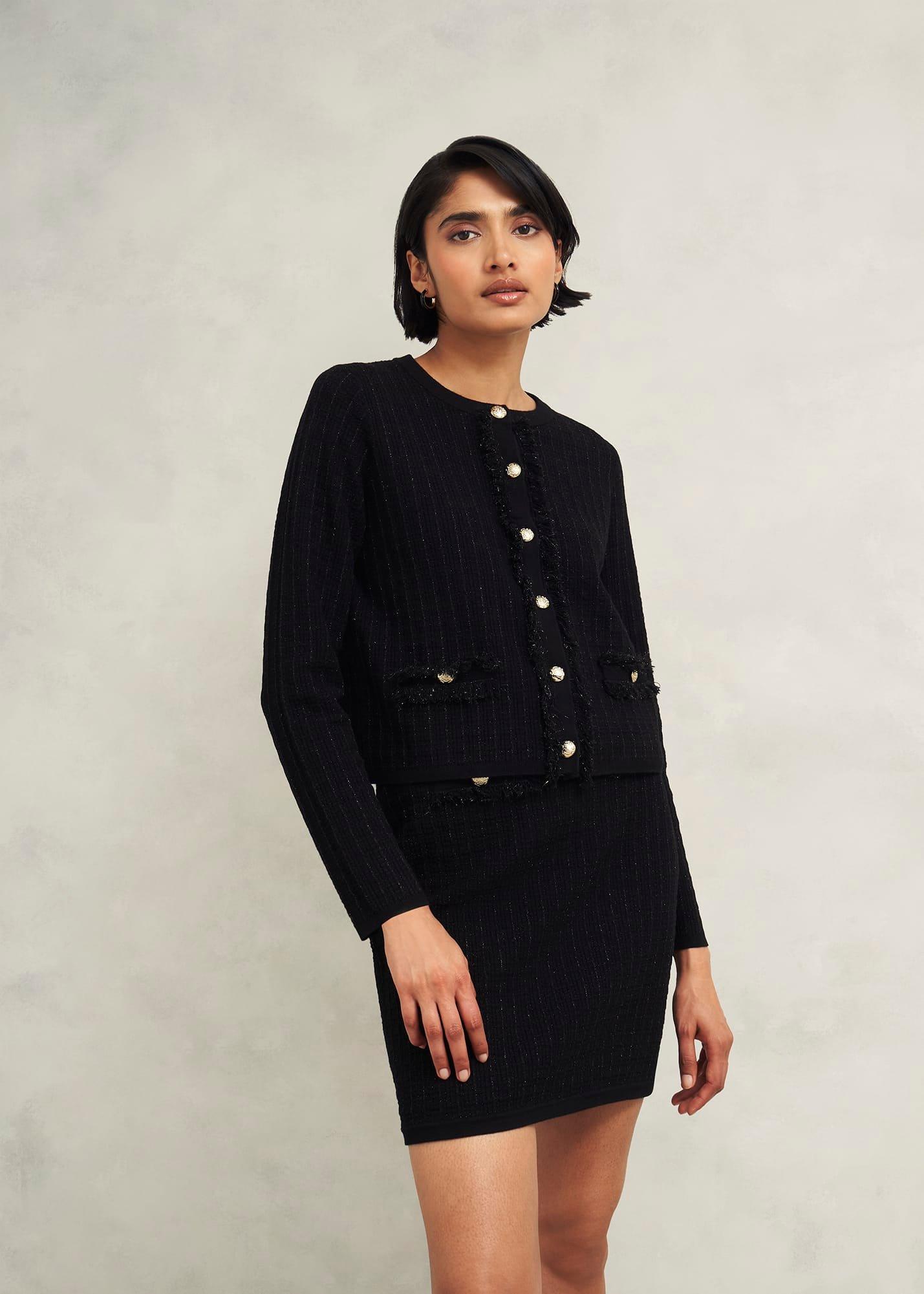 Sairey Sparkle Knitted Skirt , Black, hi-res