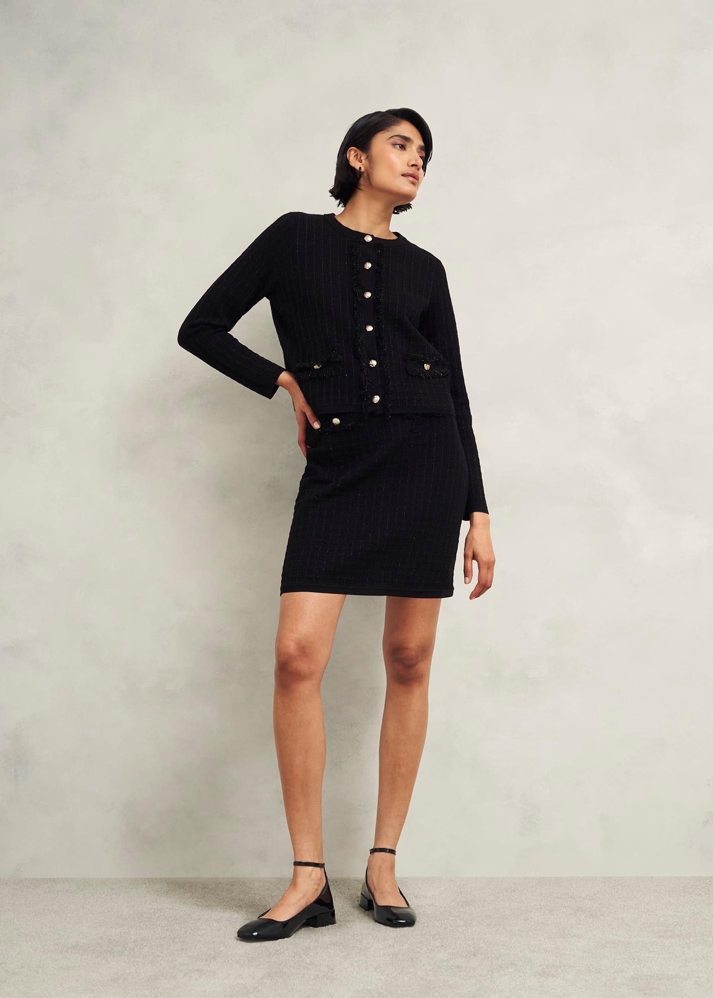 Sairey Sparkle Knitted Skirt , Black, hi-res