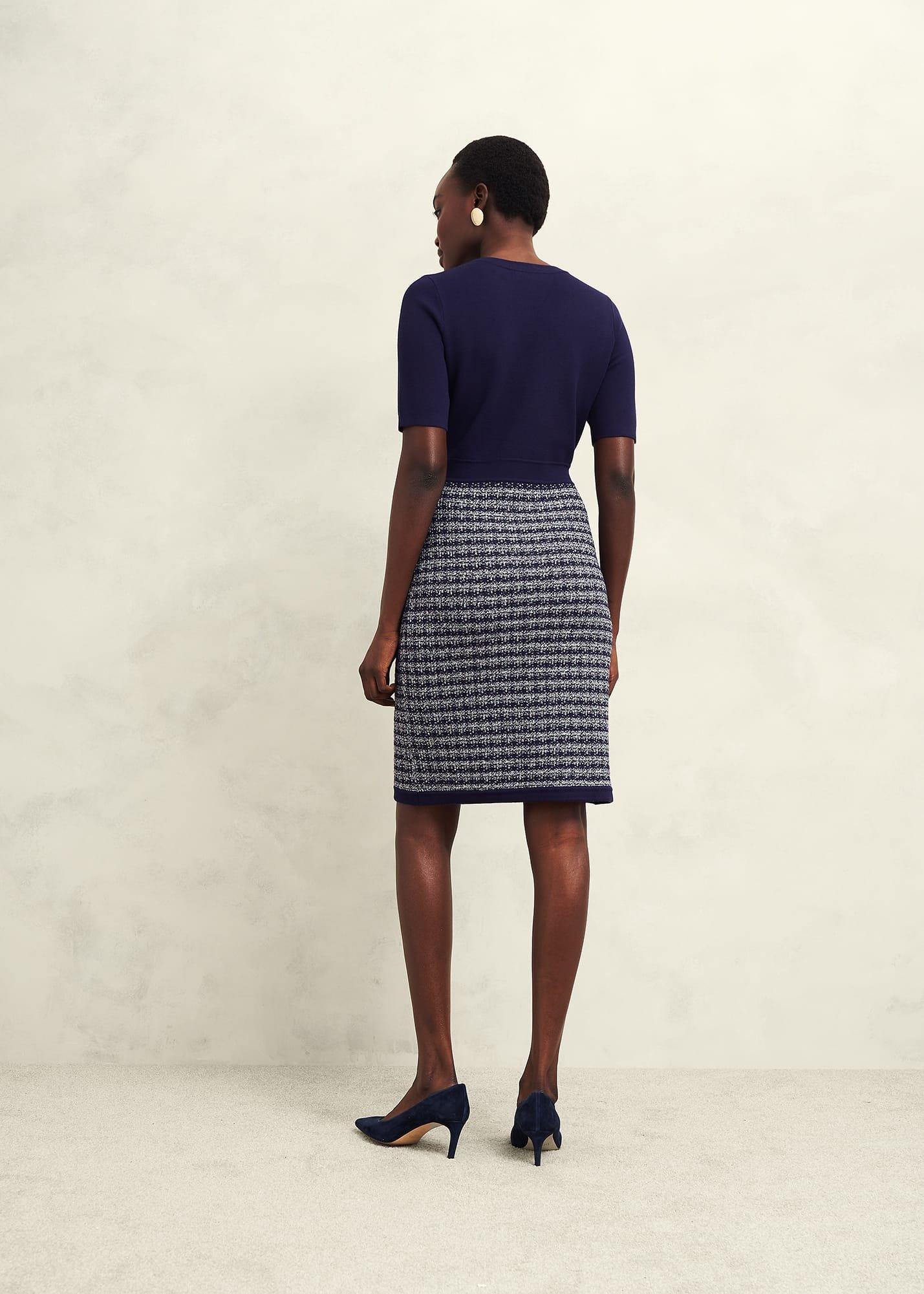 Audra Knitted Dress, Midnight Ivory, hi-res