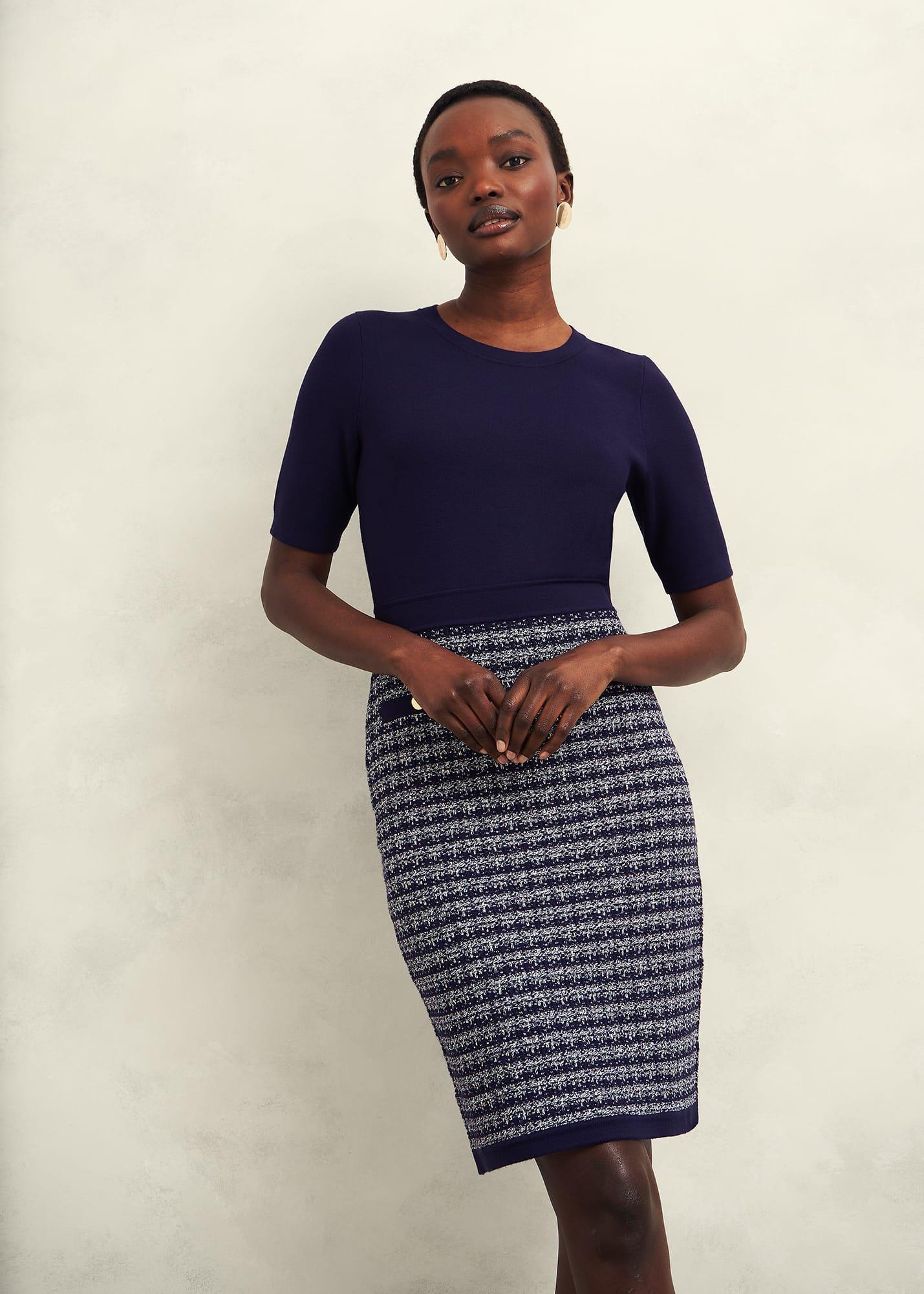 Petite Audra Dress, Midnight Ivory, hi-res