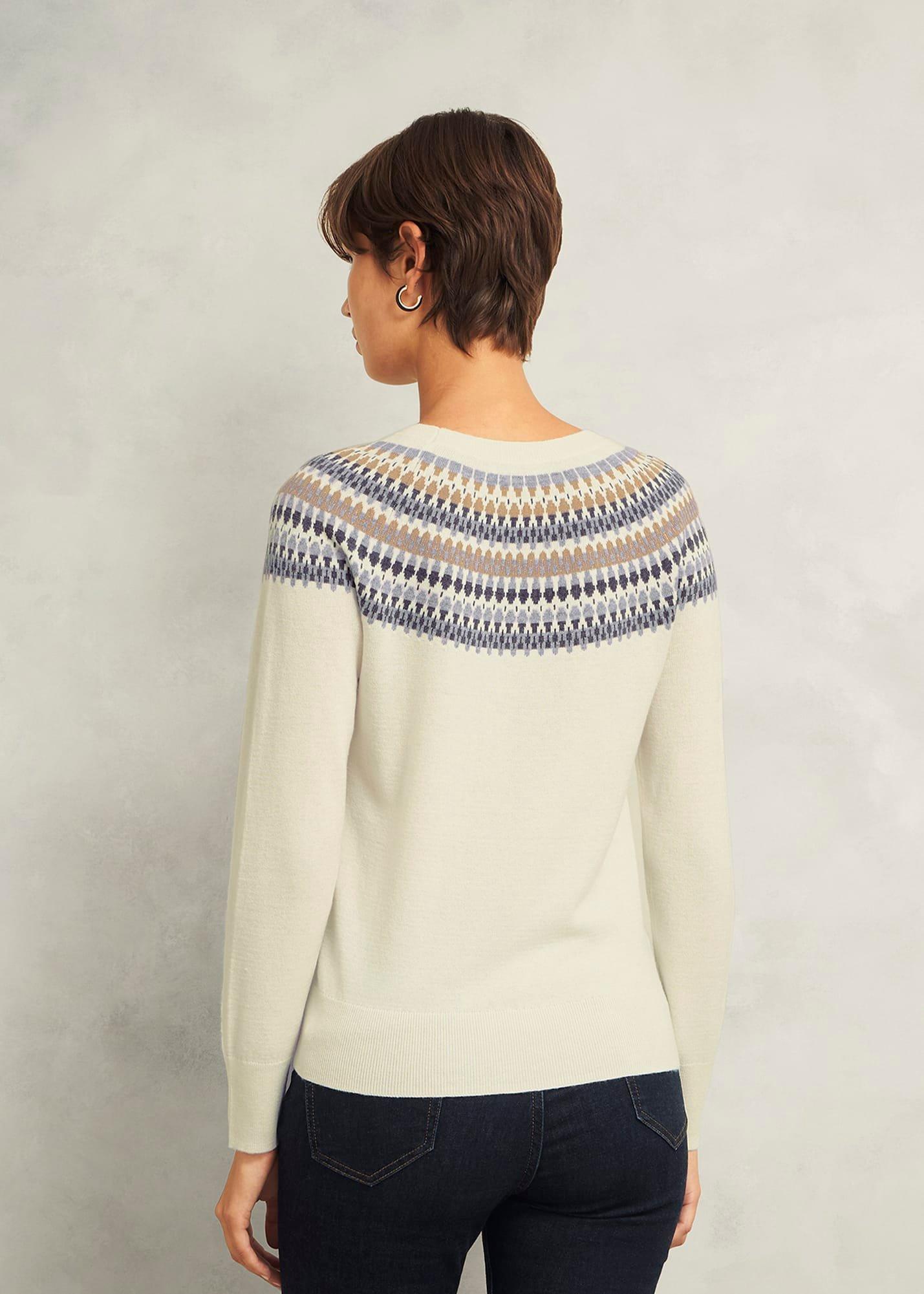 Greta Fairisle Jumper With Cashmere, Ivory Multi, hi-res