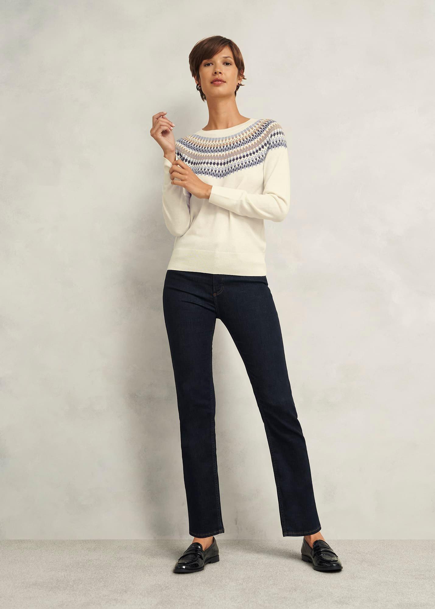 Greta Fairisle Jumper With Cashmere, Ivory Multi, hi-res