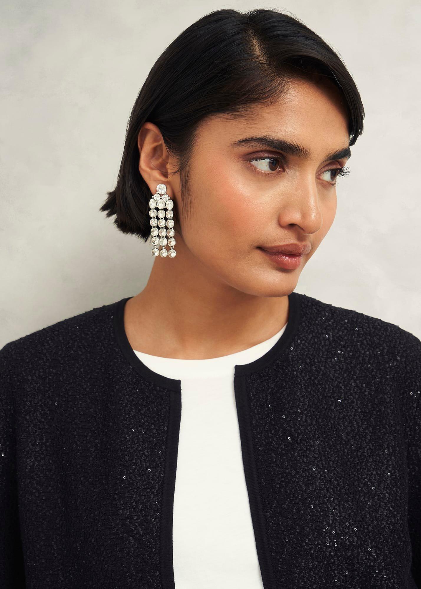 Elin Sequin Cardigan, Black, hi-res