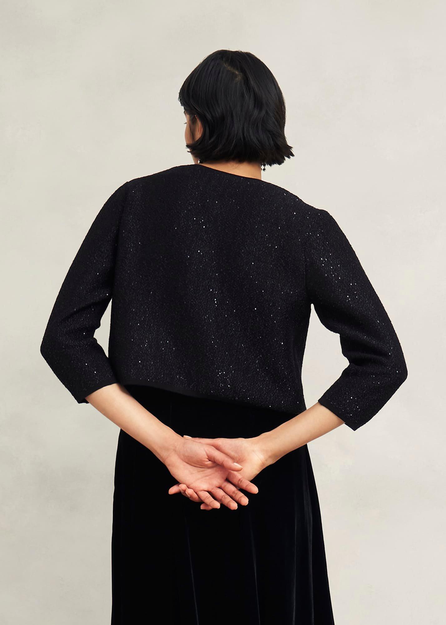 Elin Sequin Cardigan, Black, hi-res