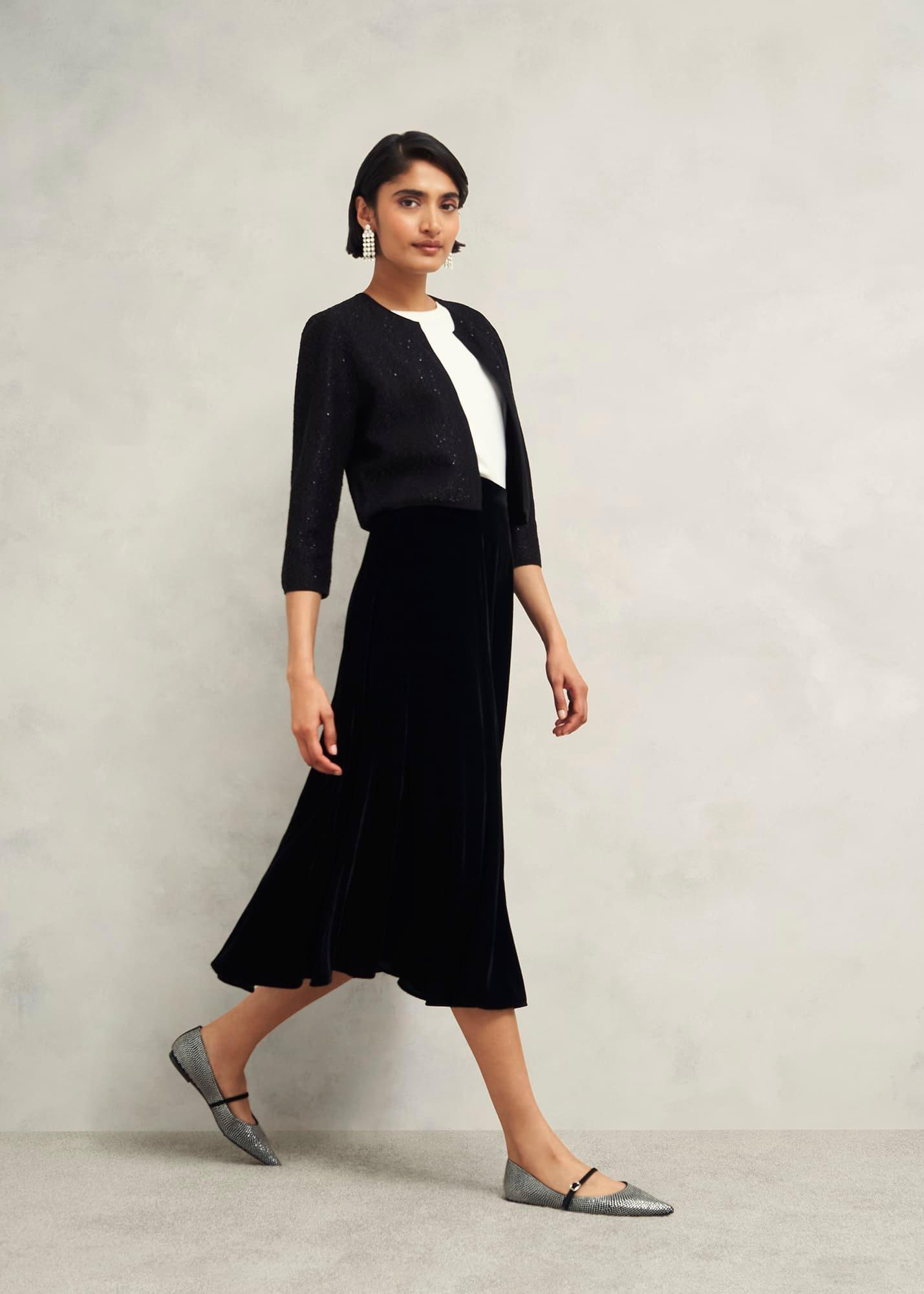 Elin Sequin Cardigan, Black, hi-res