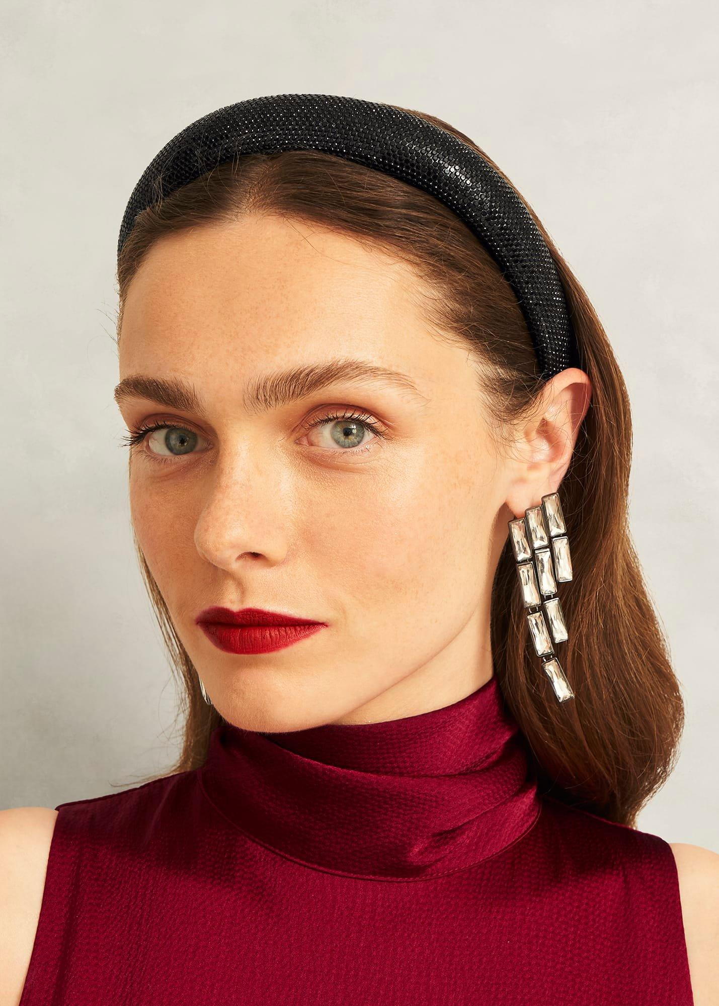 Rosana Sparkle Headband, Black, hi-res