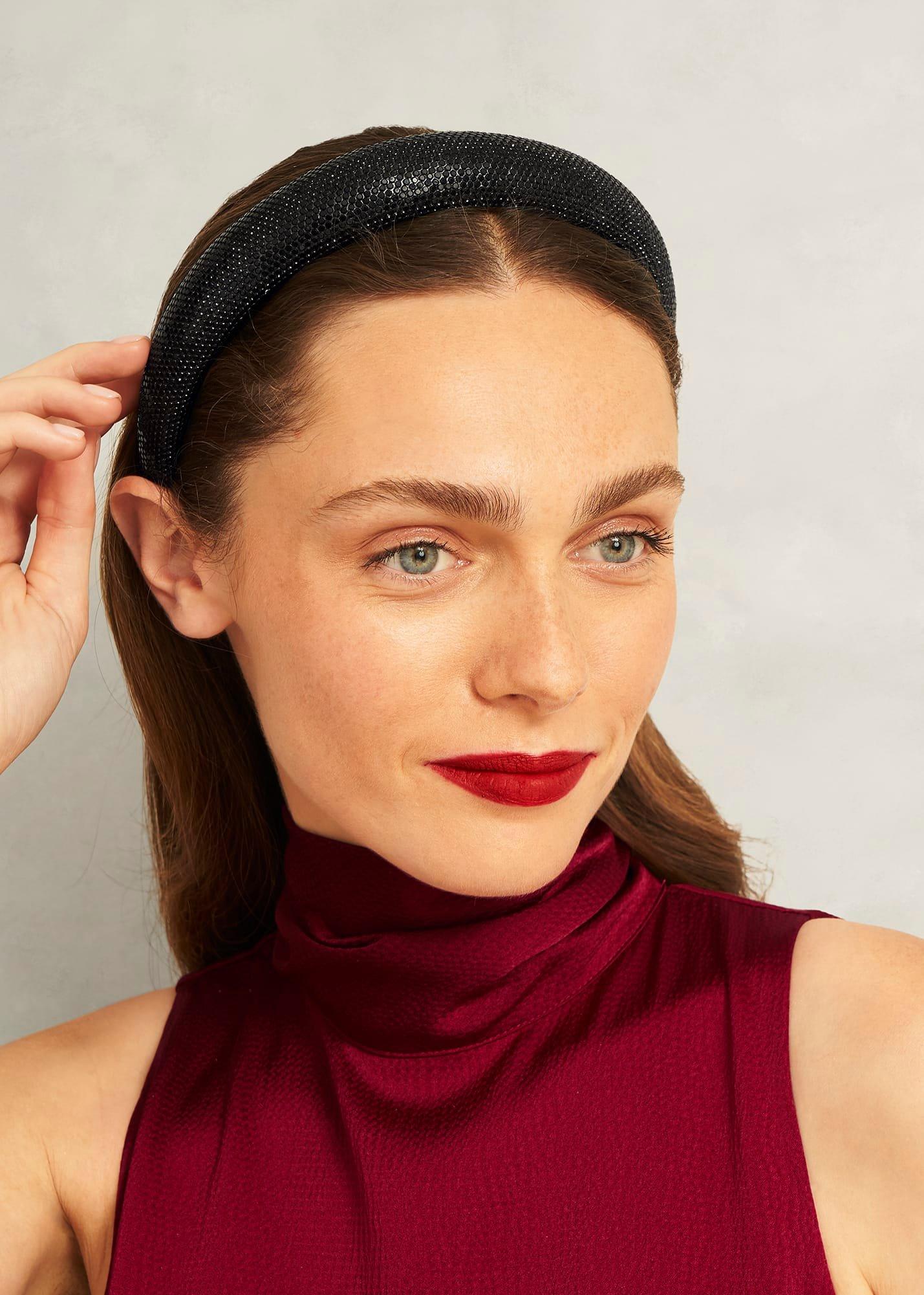 Rosana Sparkle Headband, Black, hi-res