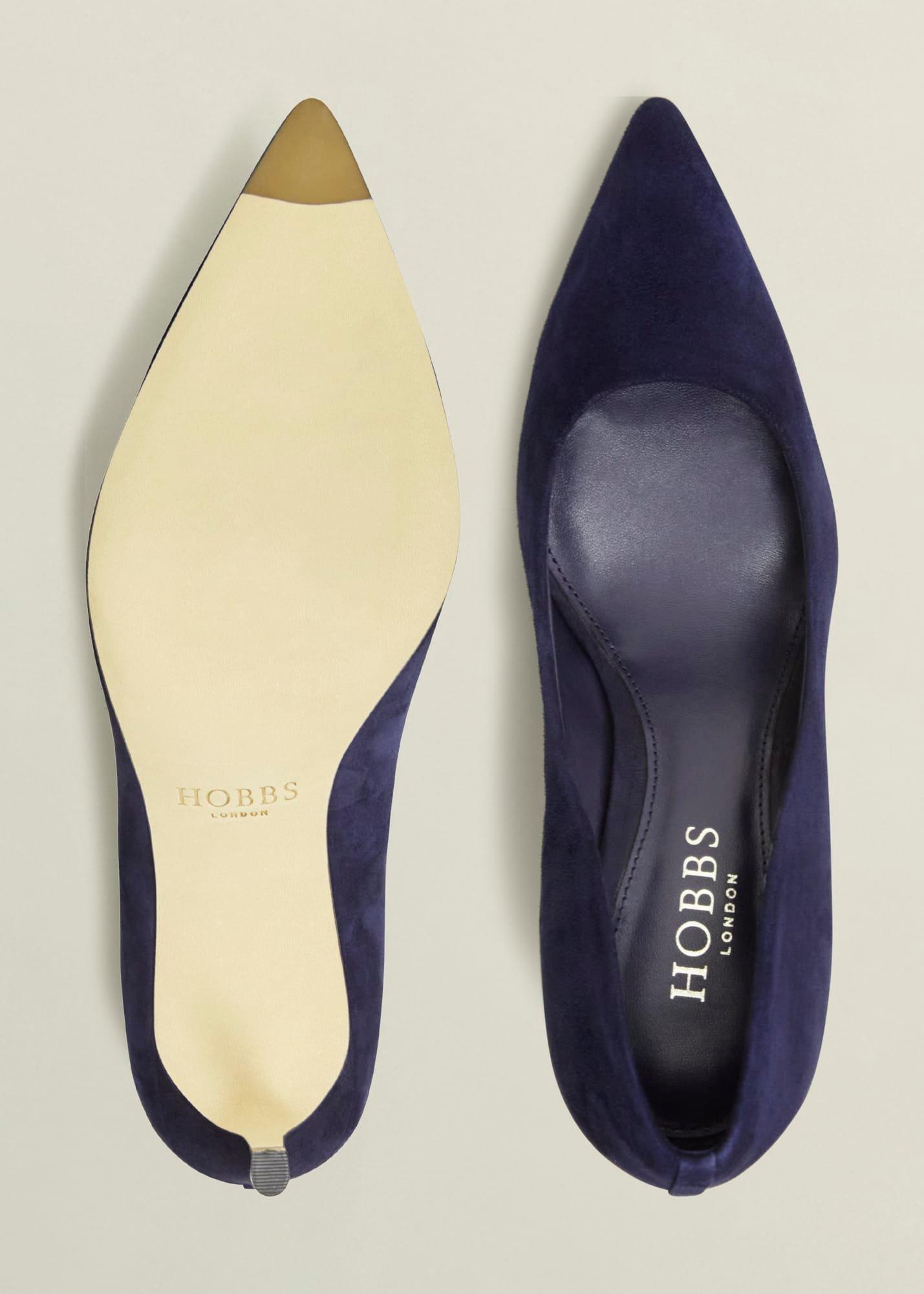 Leila Suede Court Shoes, Midnight, hi-res