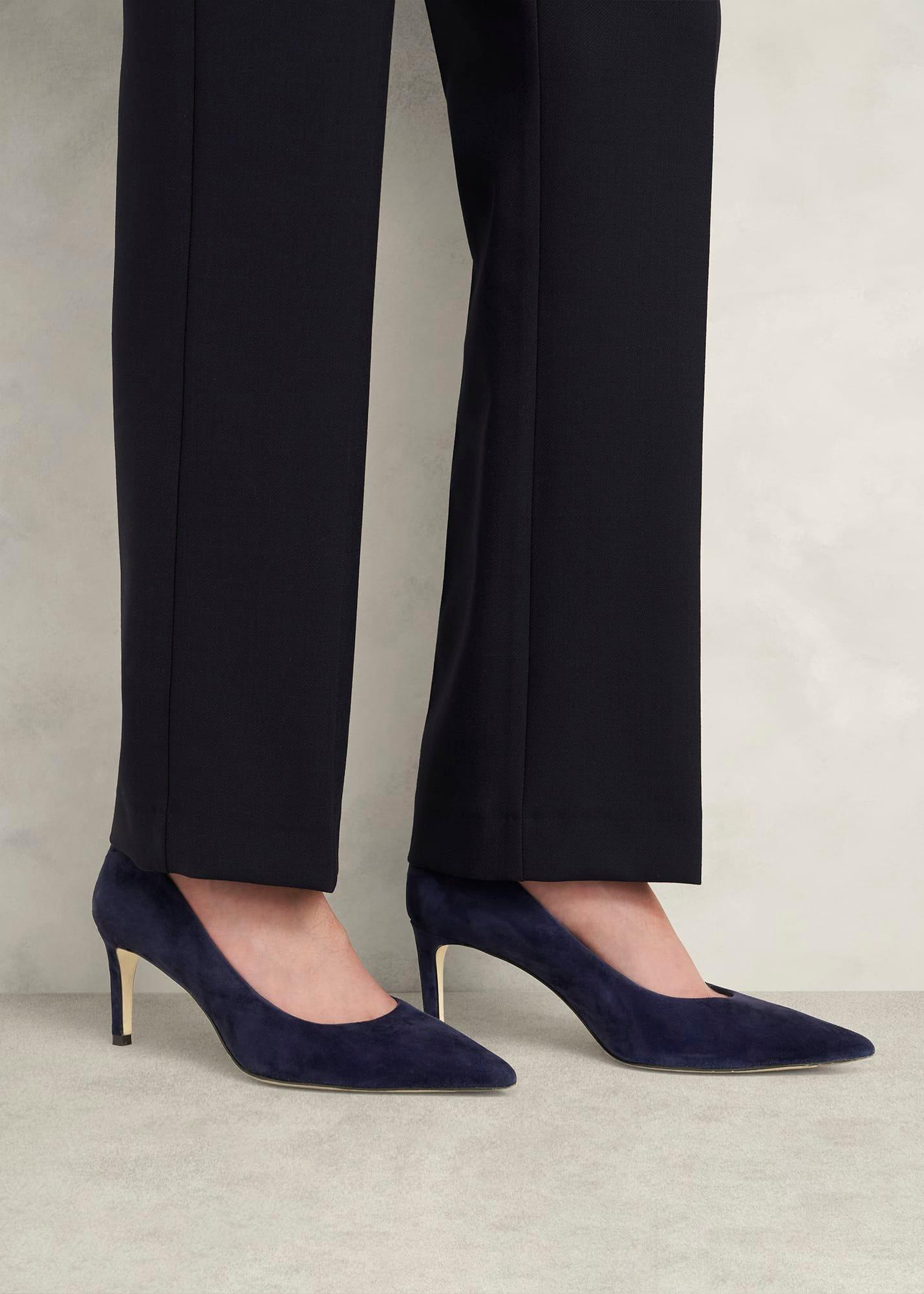 Leila Suede Court Shoes, Midnight, hi-res