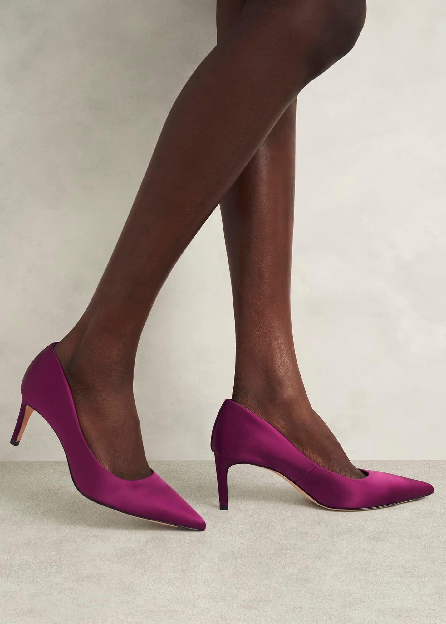 Leila Satin Courts, Warm Plum, hi-res