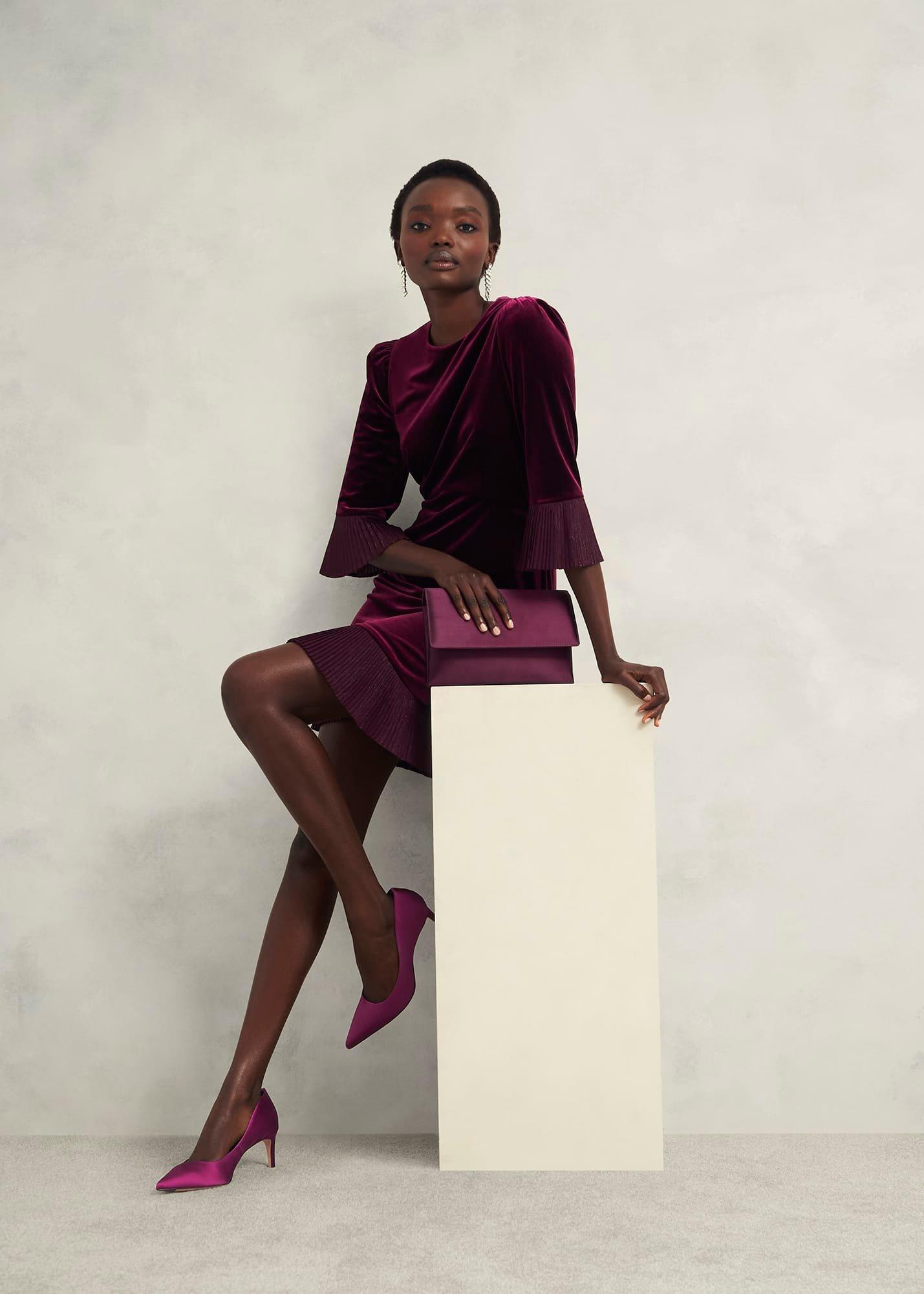 Leila Satin Courts, Warm Plum, hi-res