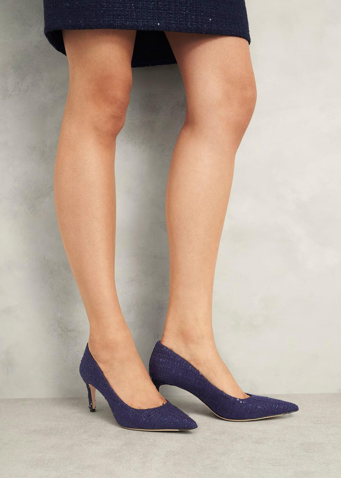 Leila Tweed Pumps, Midnight, hi-res