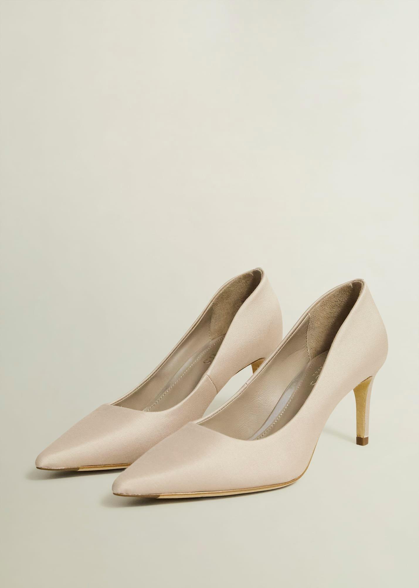 Leila Wool Silk Court Shoes, Oyster, hi-res