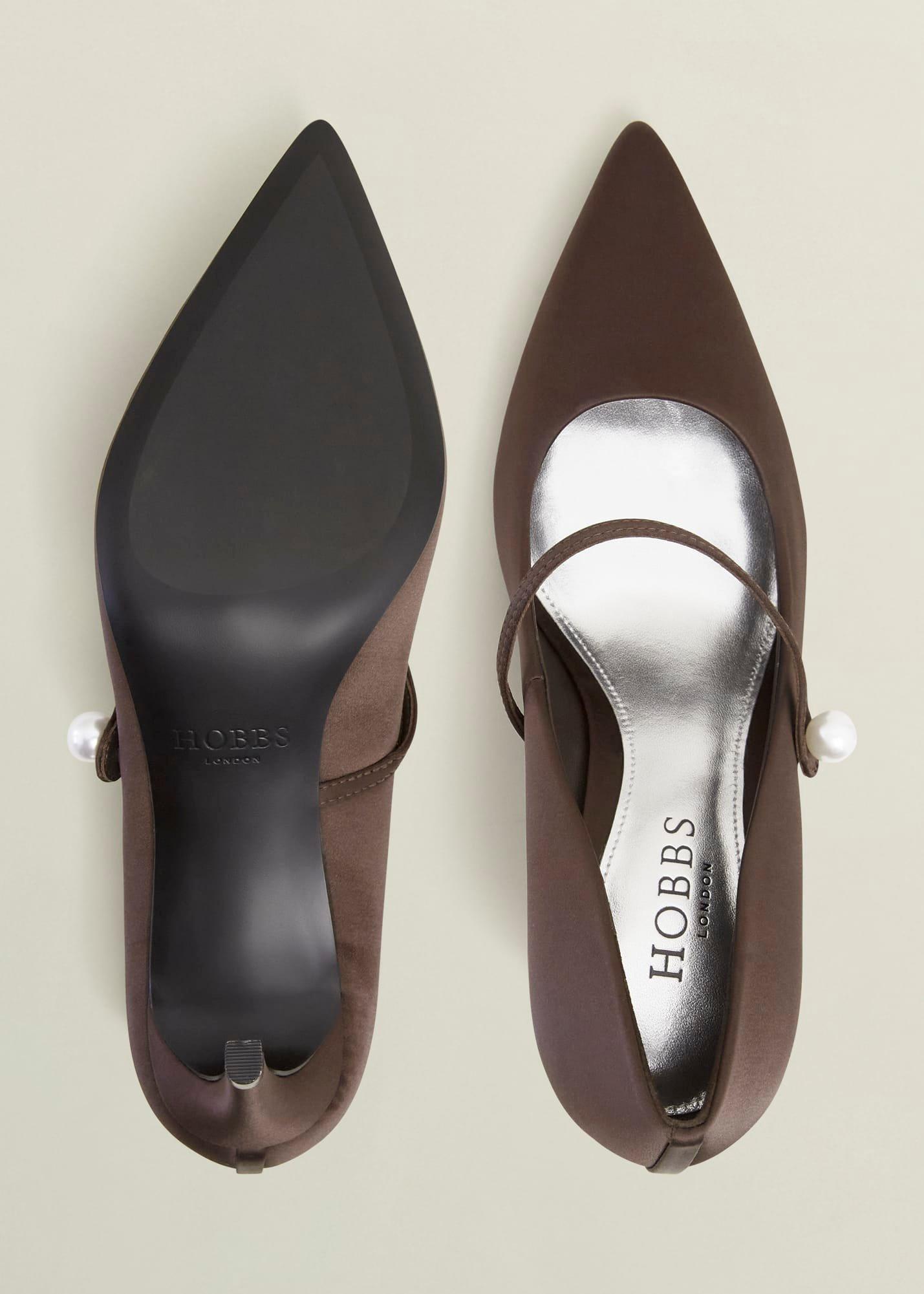 Blake Mary Jane Satin Courts, Deep Brown, hi-res