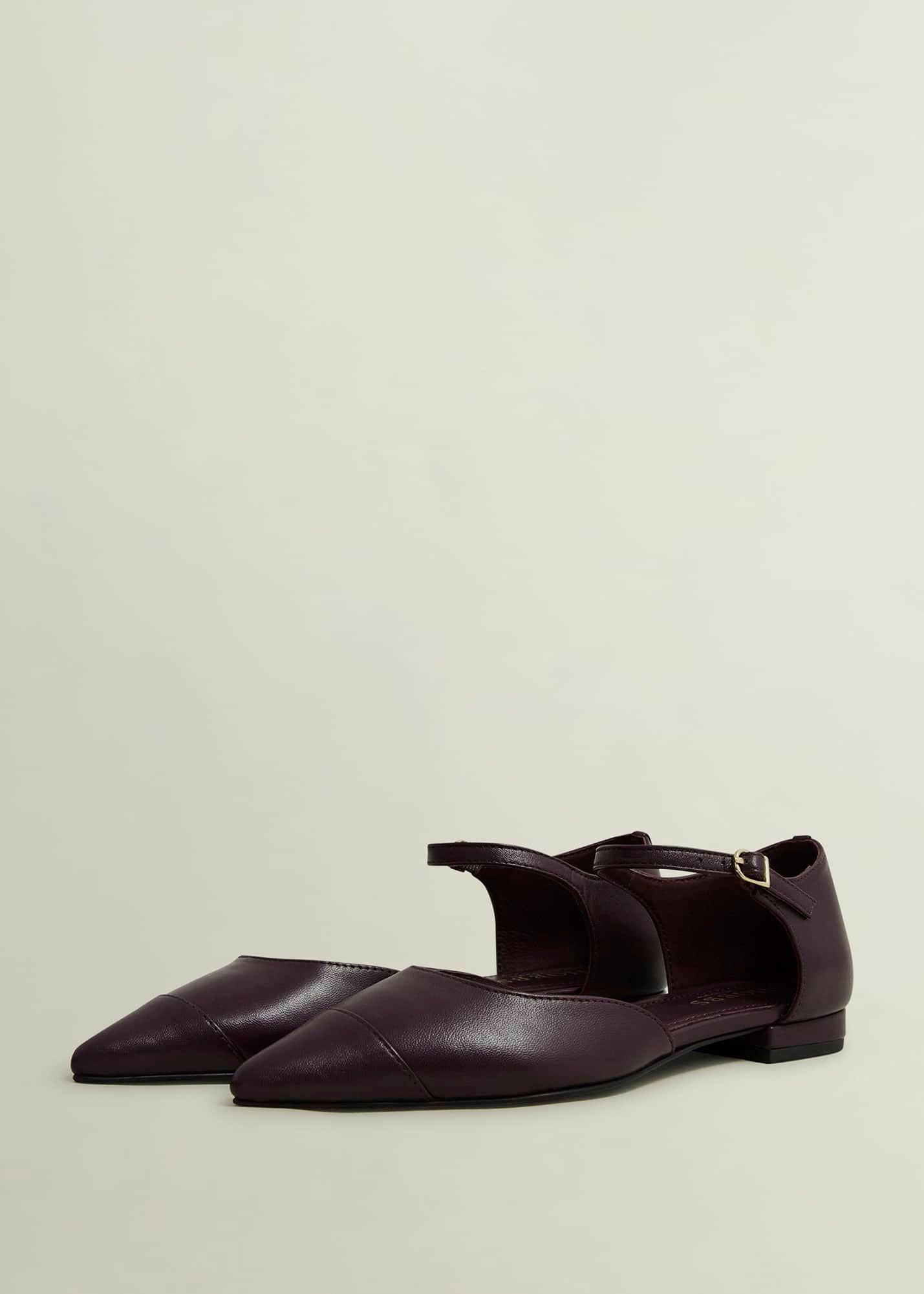 Seren Leather Flats, Malbec Purple, hi-res