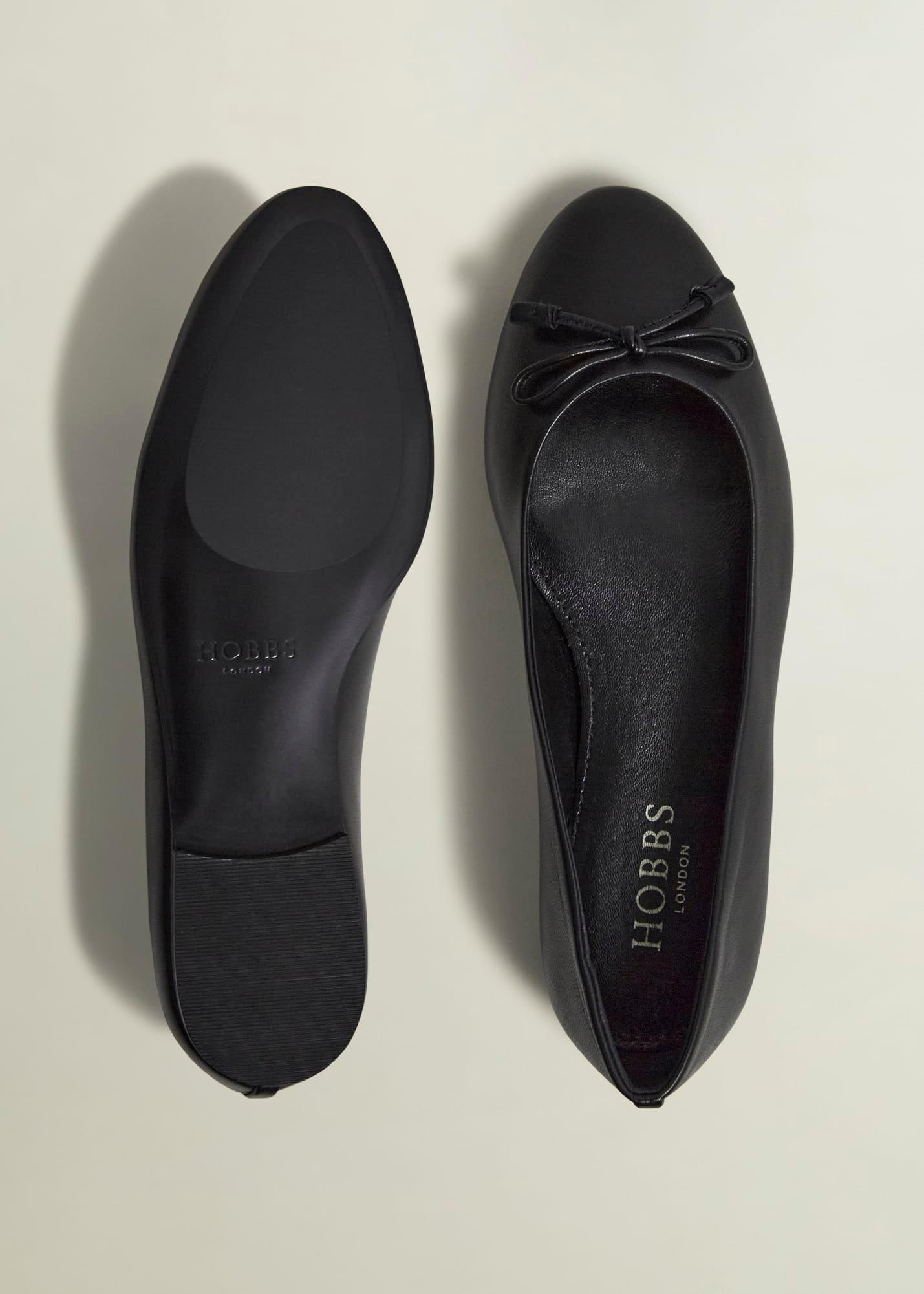 Priya Leather Ballerina, Black, hi-res