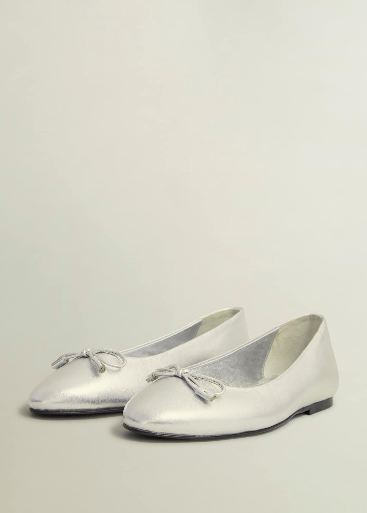 Priya Leather Ballerina, Silver Metallic, hi-res