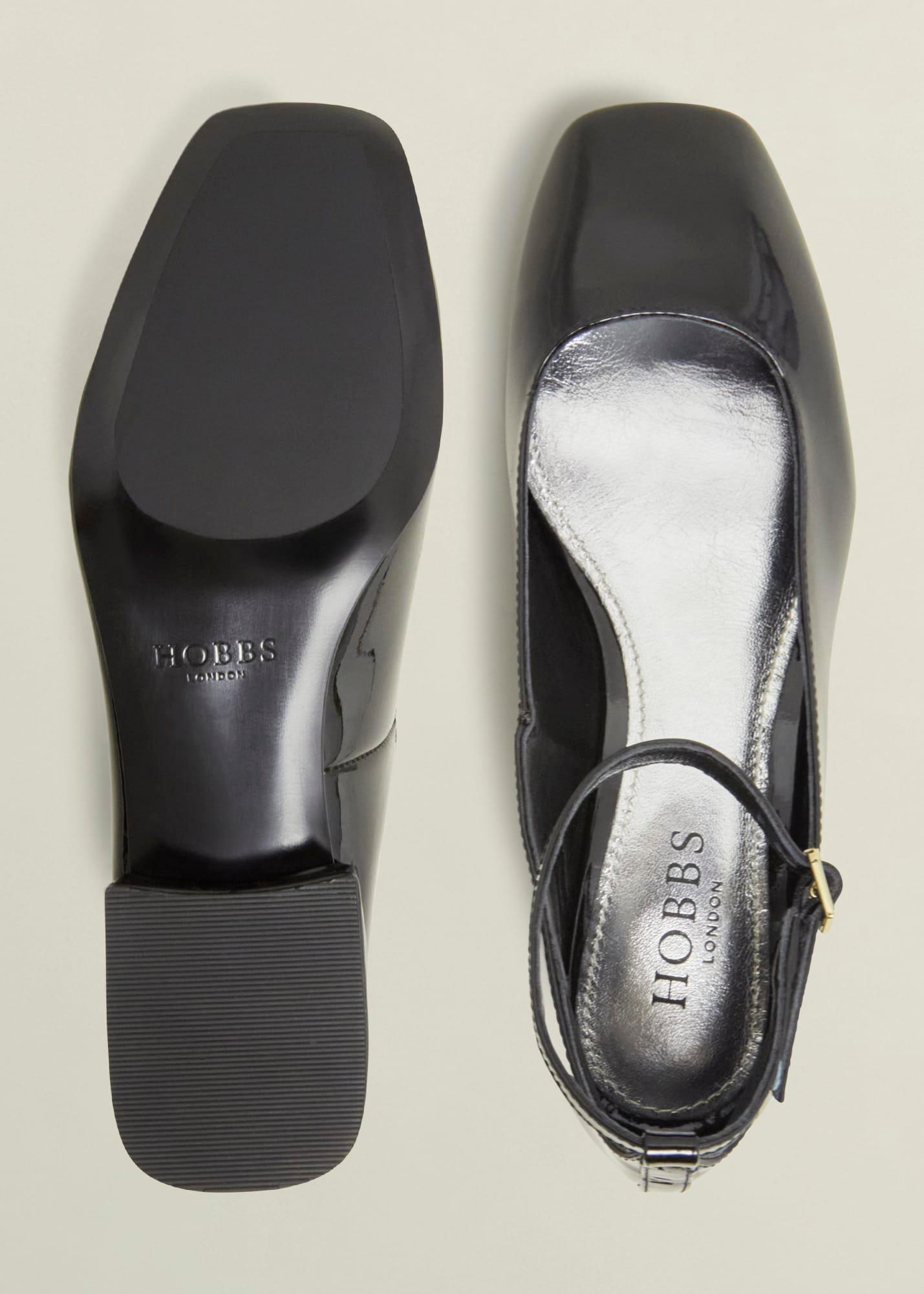 Athena Patent Heeled Shoes, Black, hi-res