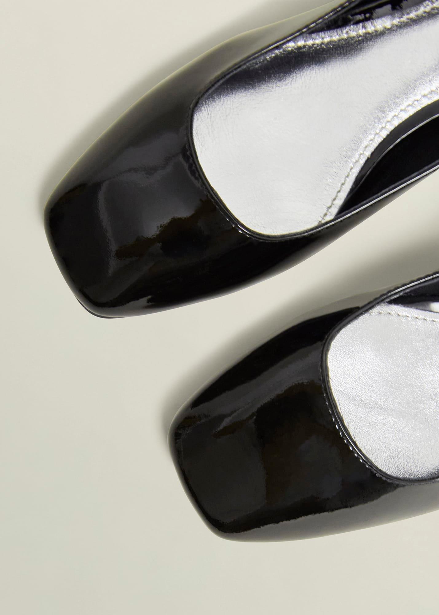 Athena Patent Heeled Shoes, Black, hi-res