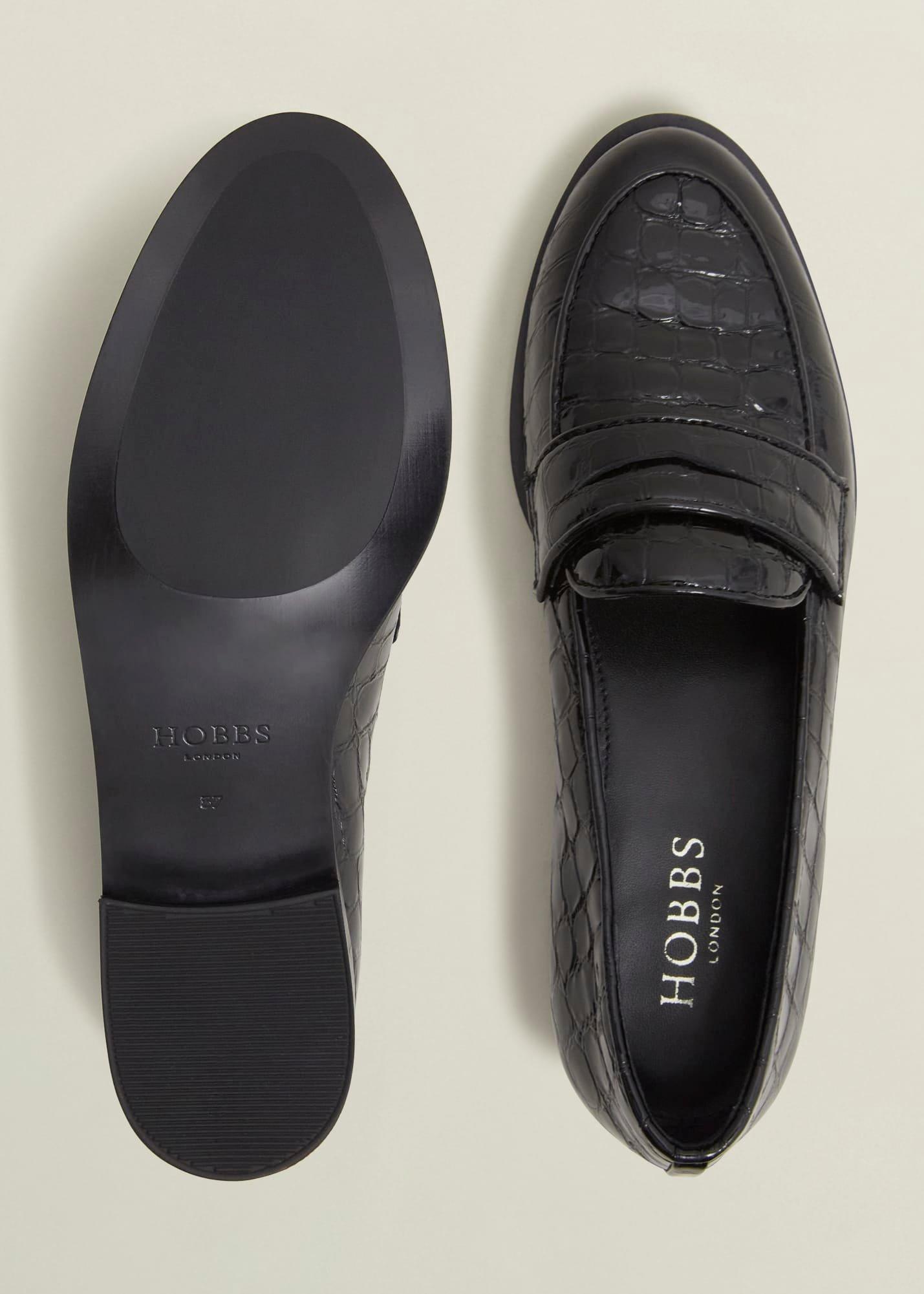 Lillian Leather Loafers, Black, hi-res