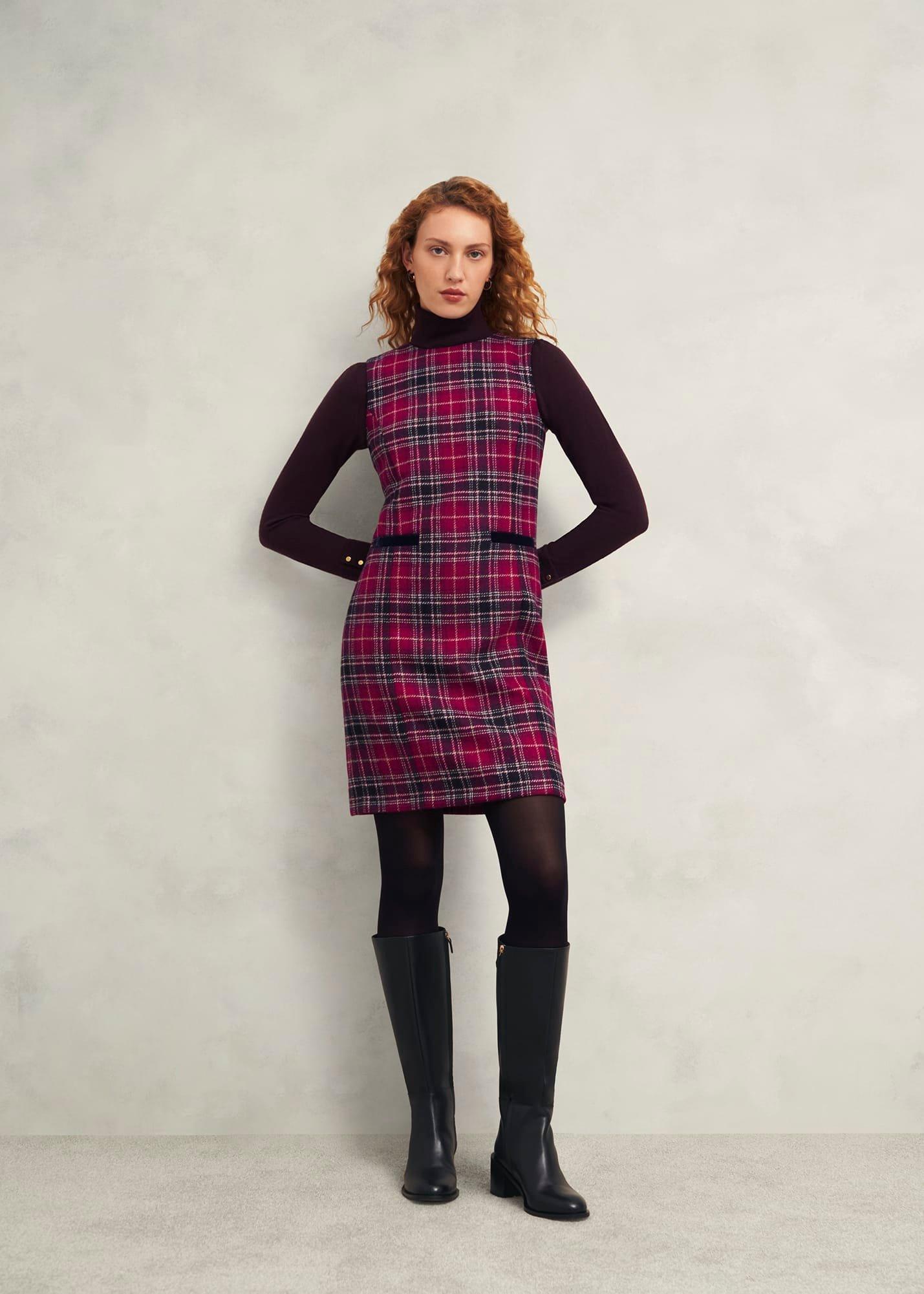 Darcie Leather Knee Boots, Black, hi-res