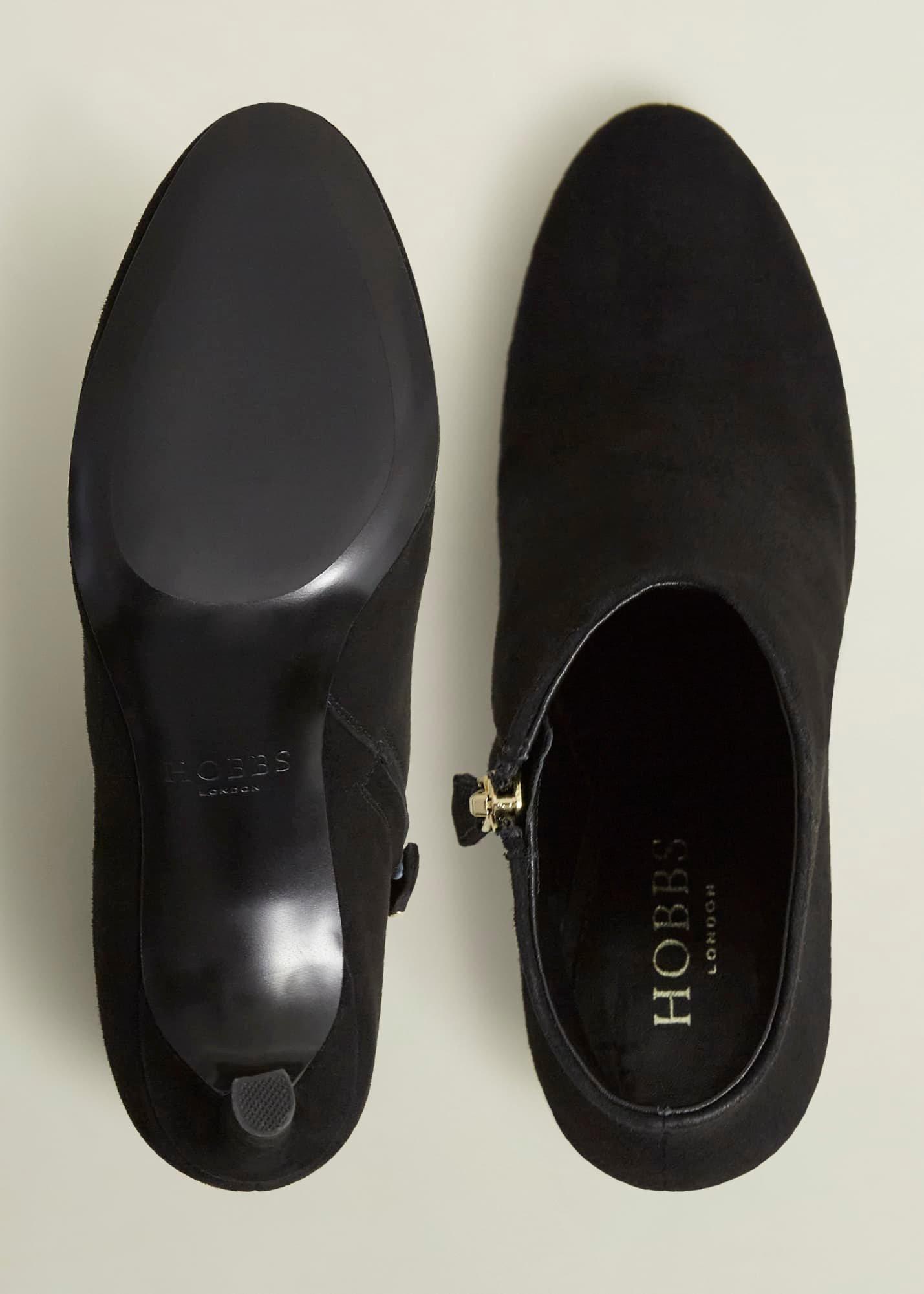 Lizzie Suede Ankle Boots, Black, hi-res