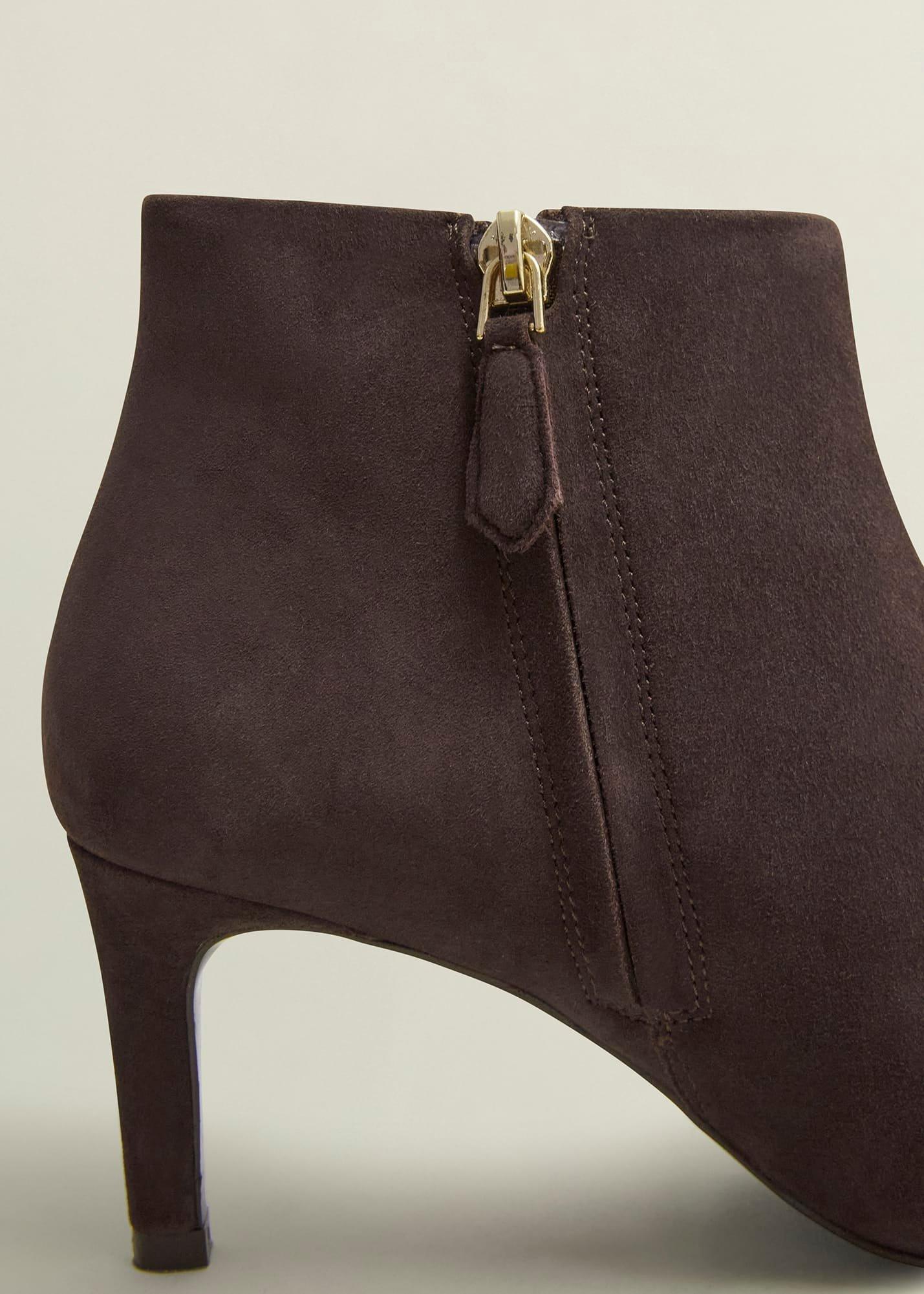 Lizzie Suede Ankle Boots, Chocolate Brown, hi-res