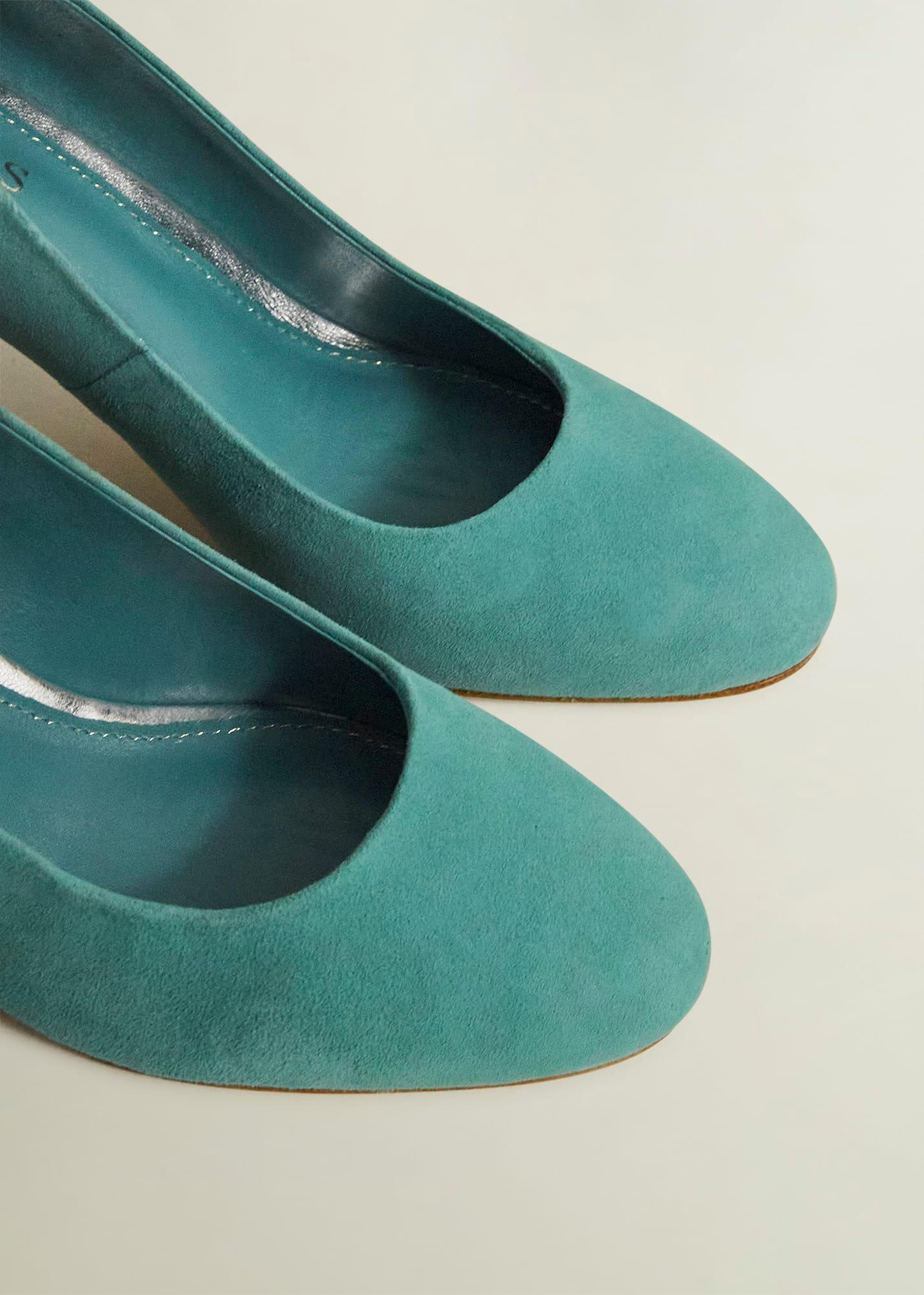 Lizzie Suede Court Shoes, Deep Aqua Green, hi-res