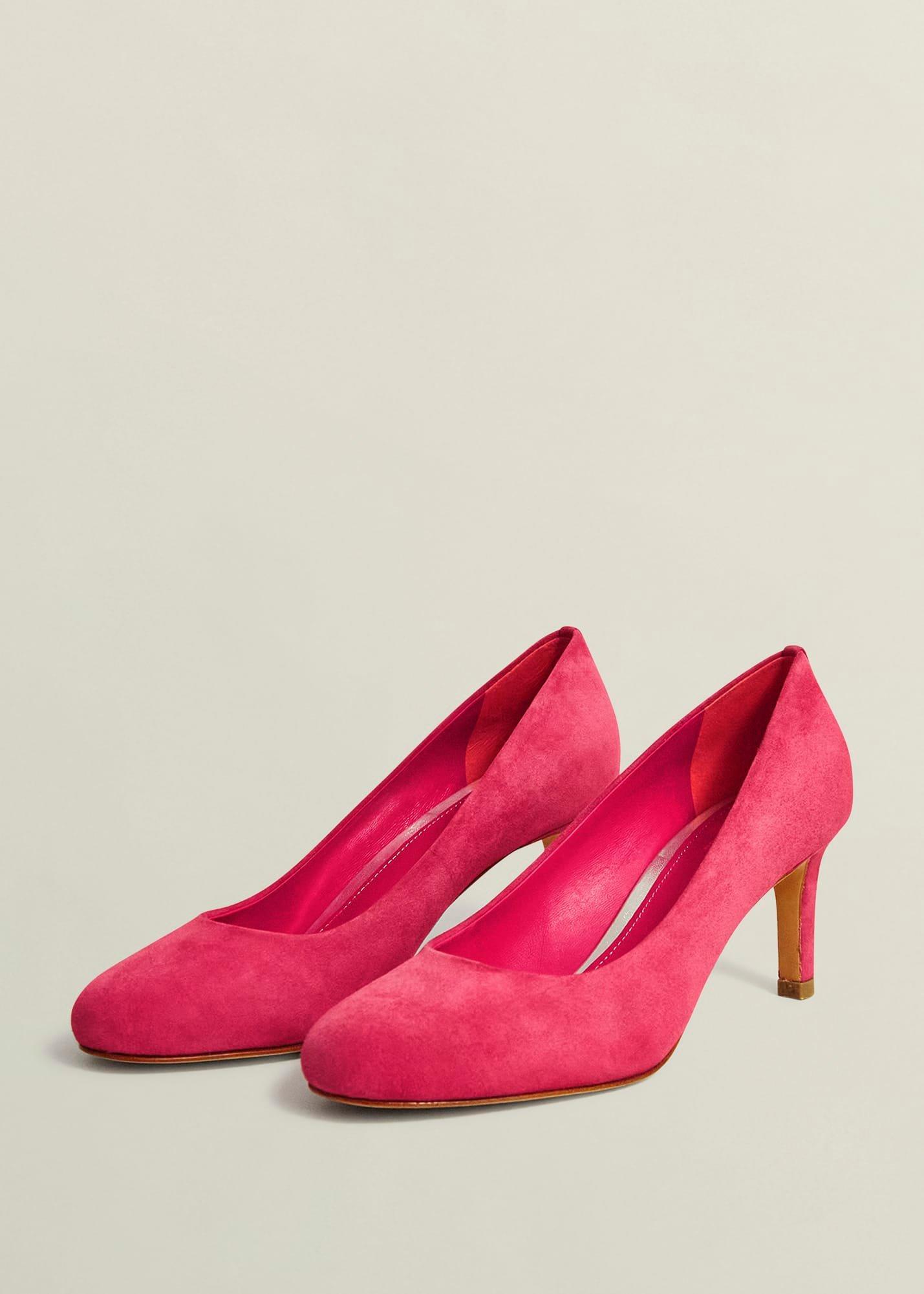 Lizzie Suede Court Shoes, Zinnia Pink, hi-res