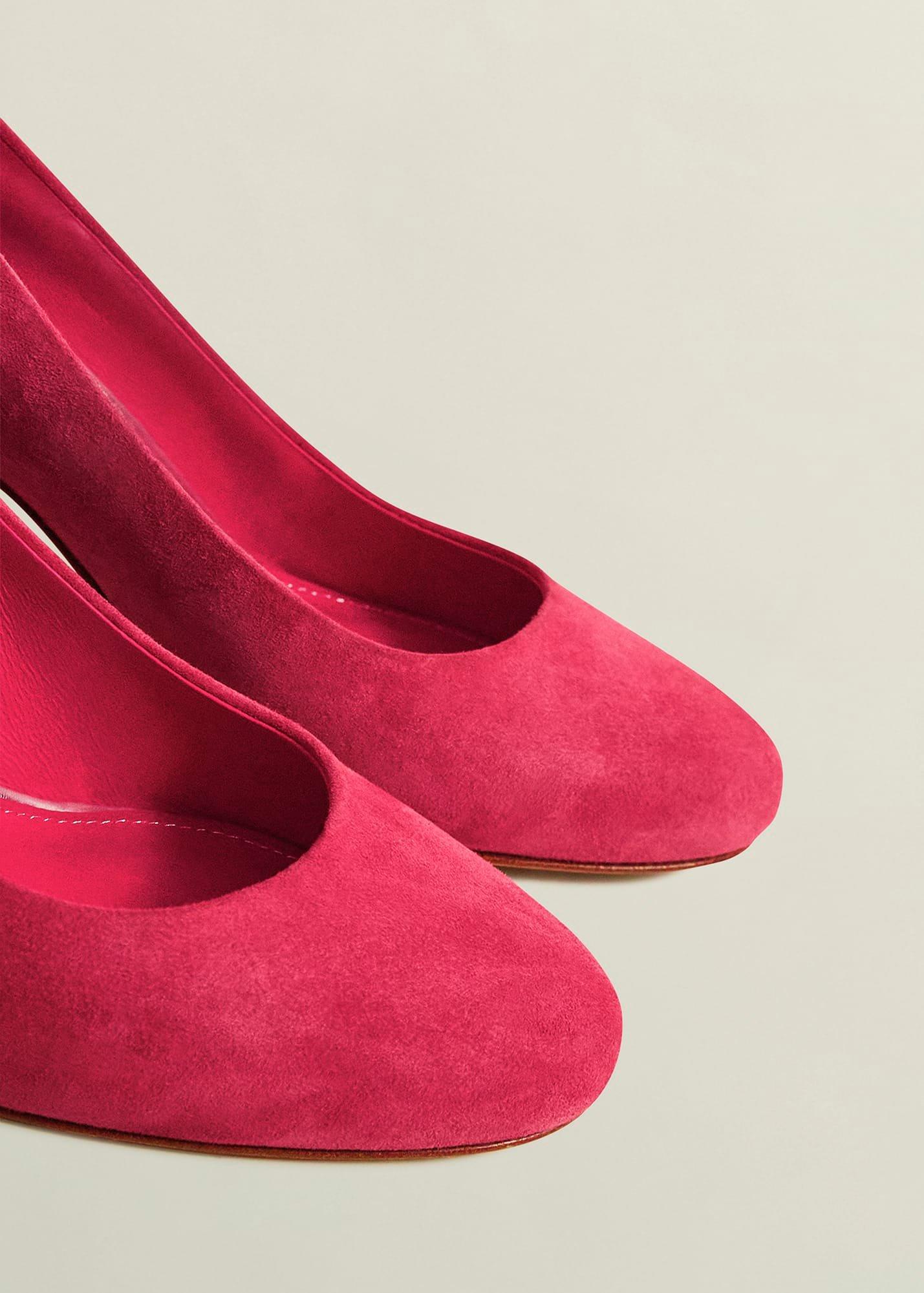 Lizzie Suede Court Shoes, Zinnia Pink, hi-res