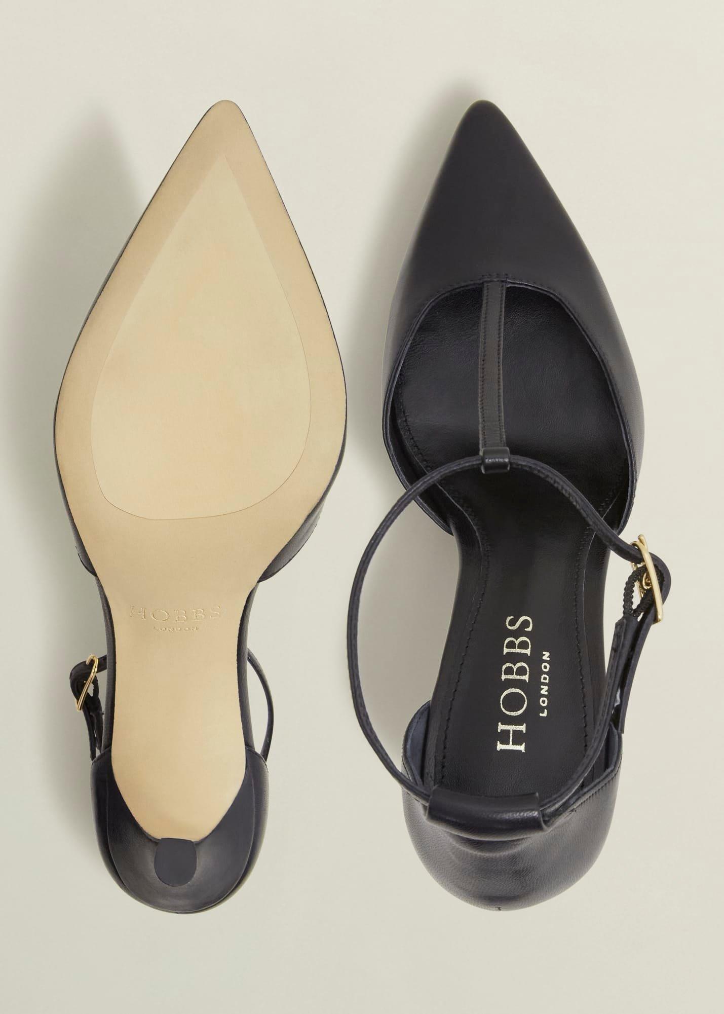 Alice Leather T-bar Courts, Black, hi-res