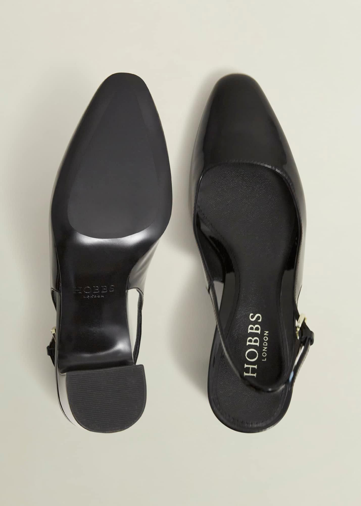 Lily Leather Slingbacks, Black, hi-res