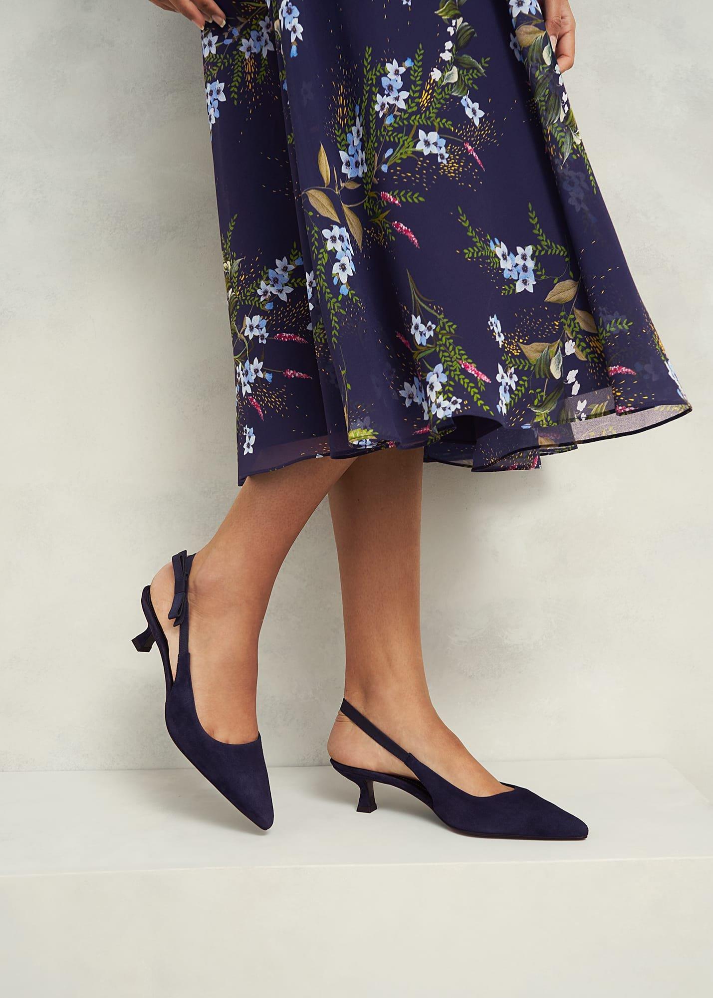 Safia Suede Slingbacks, Midnight, hi-res