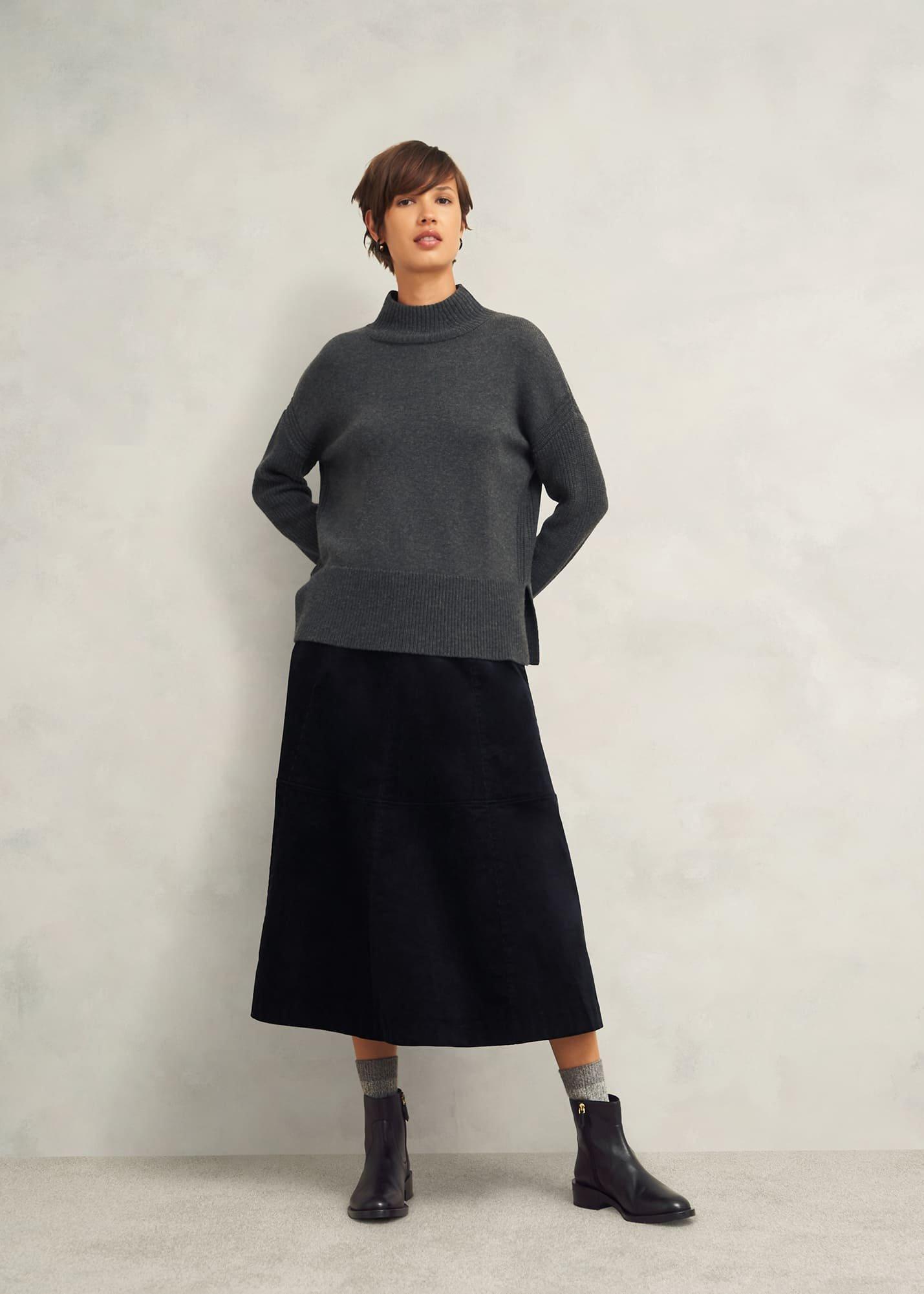 Georgie Leather Ankle Boots, Black, hi-res