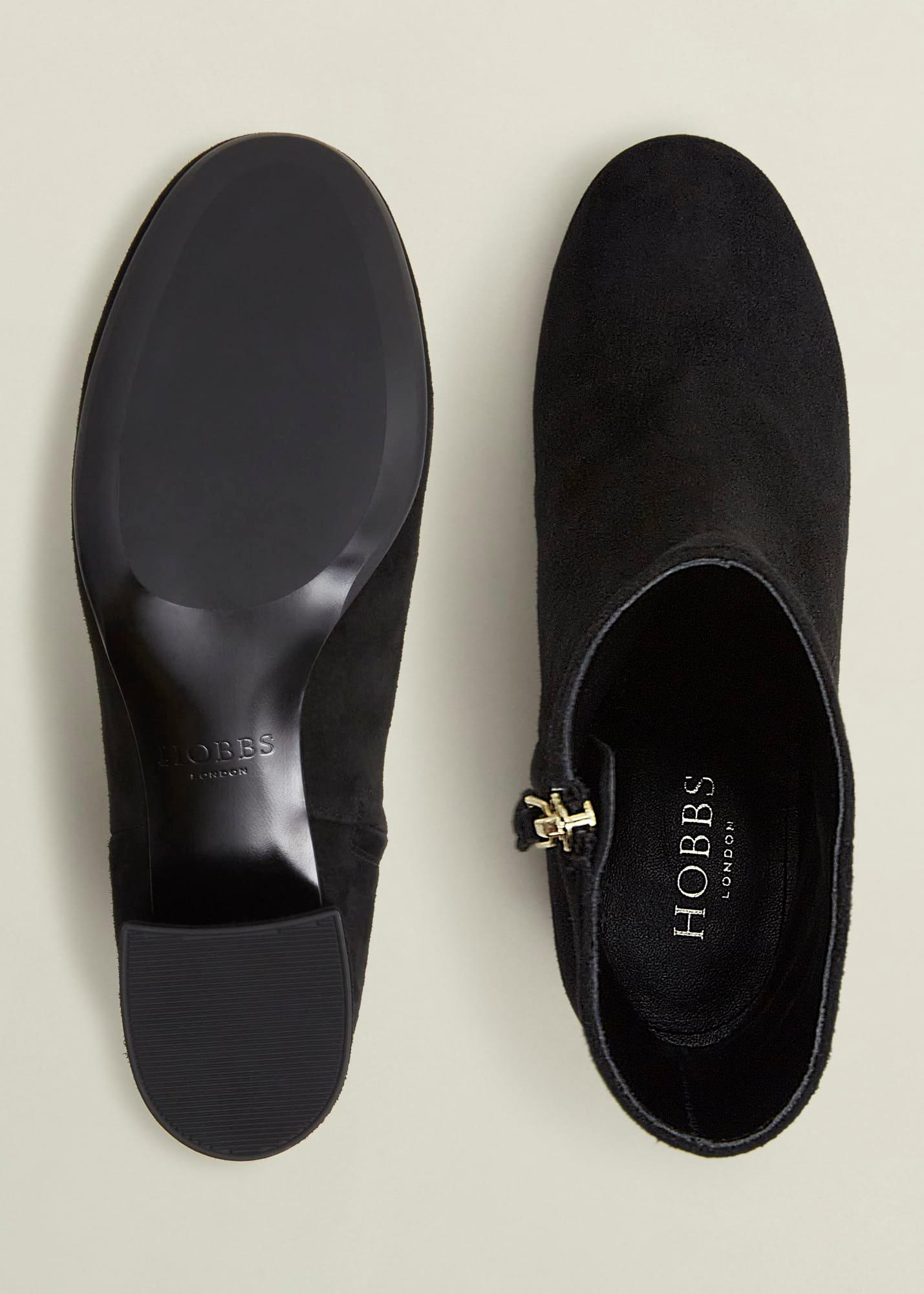Evelyn Suede Ankle Boots, Black, hi-res