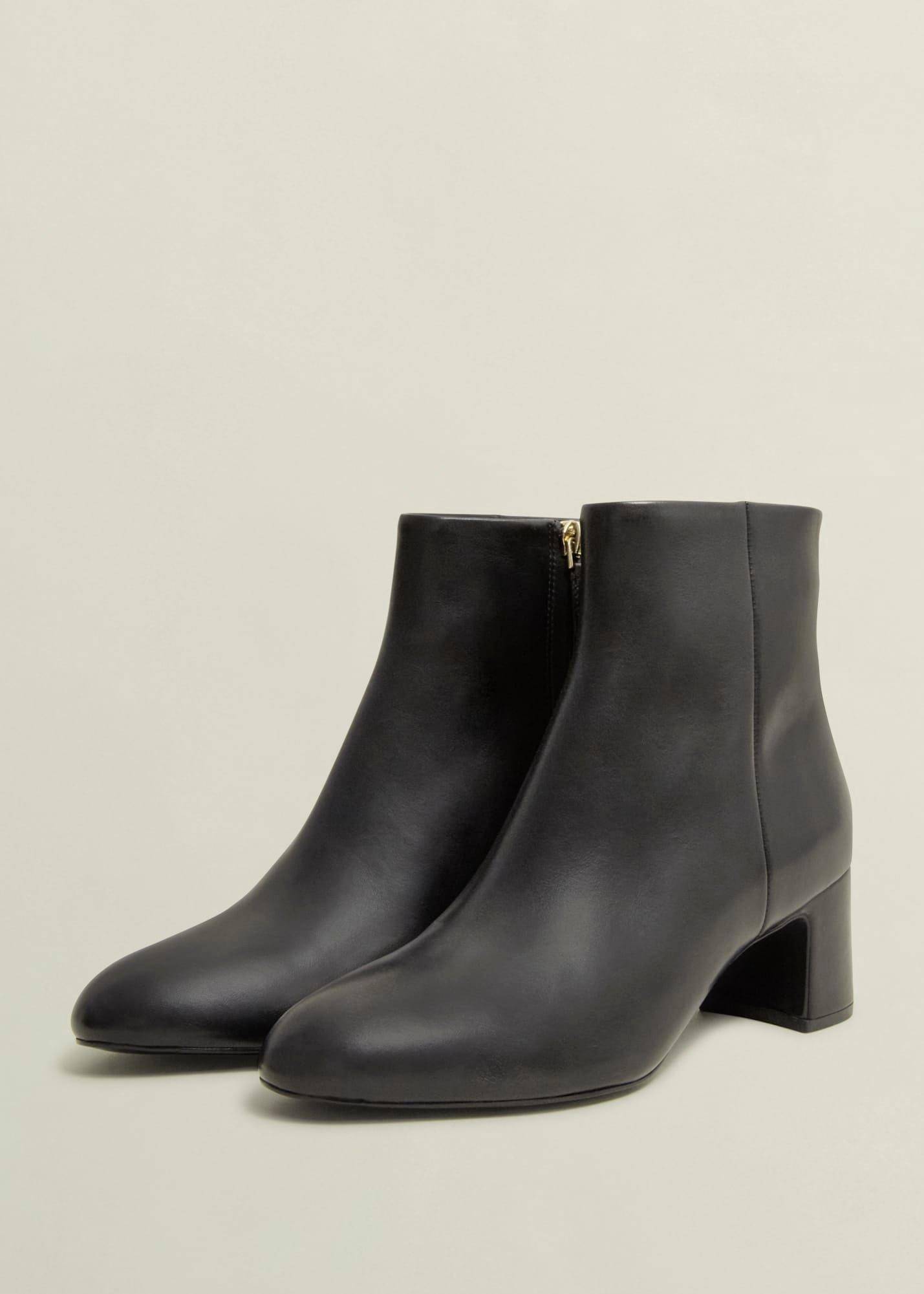 Rochelle Leather Ankle Boots, Black, hi-res