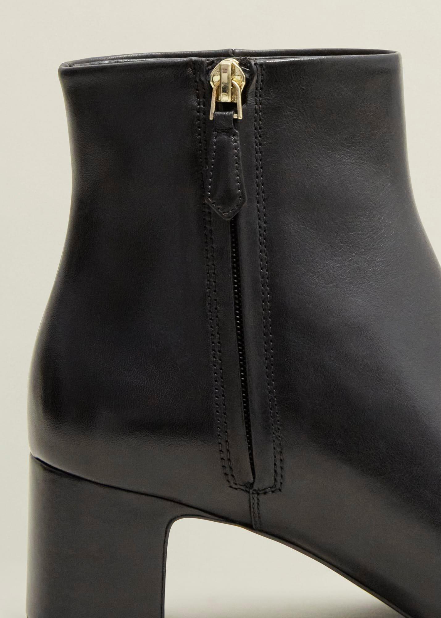 Rochelle Leather Ankle Boots, Black, hi-res