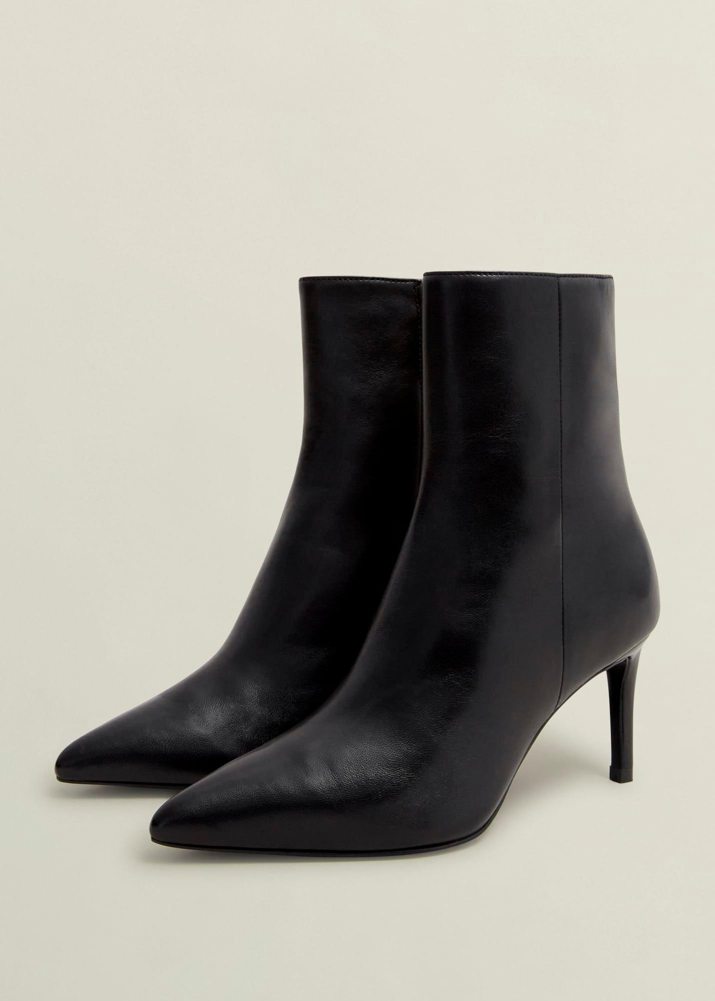 Aria Leather Ankle Boots, Black, hi-res