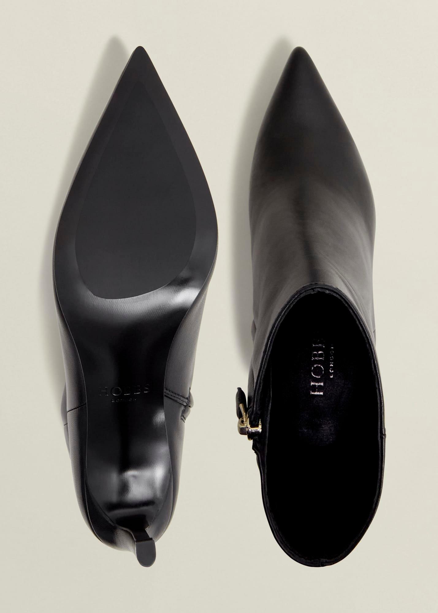 Aria Leather Ankle Boots, Black, hi-res