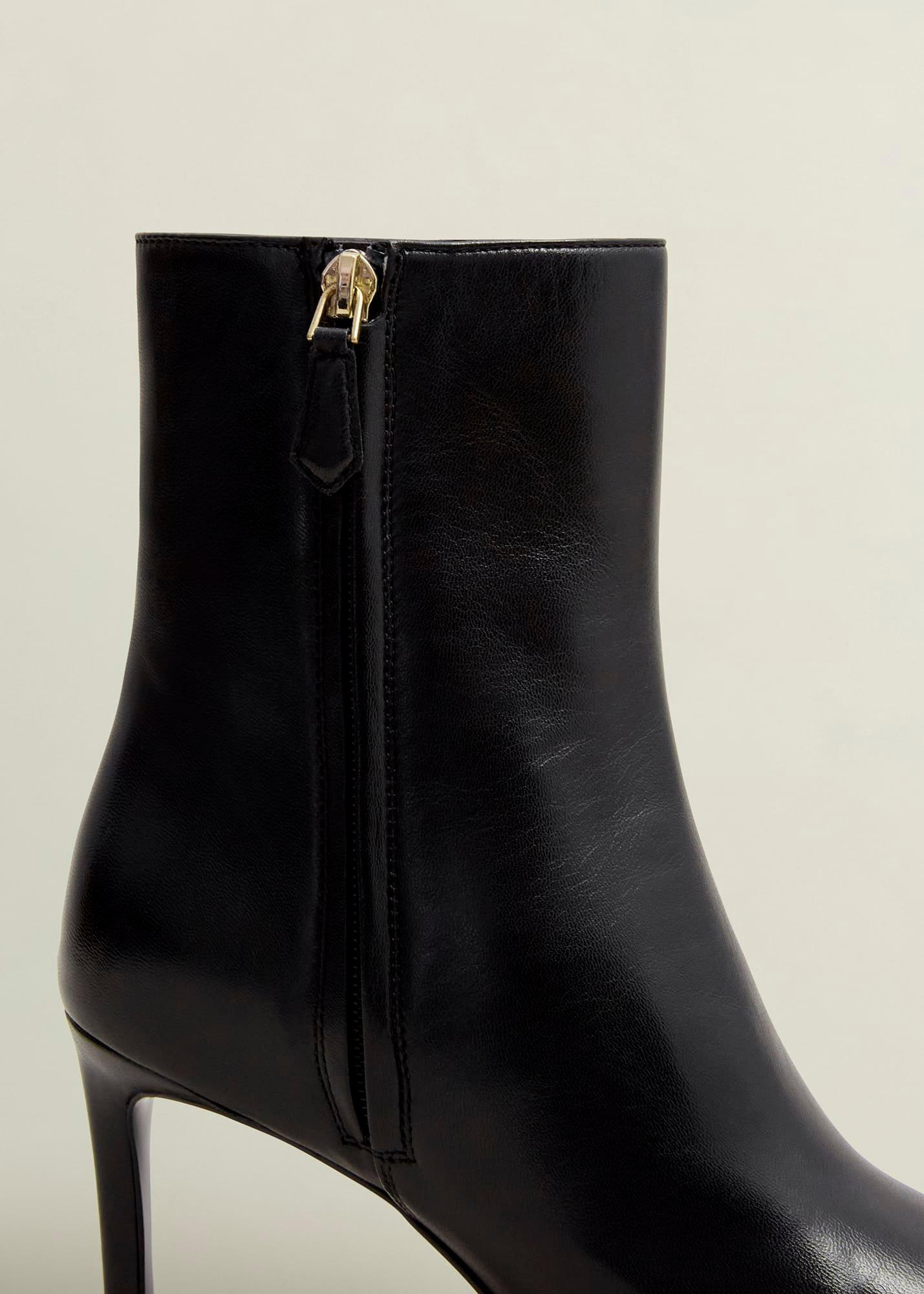 Aria Leather Ankle Boots, Black, hi-res