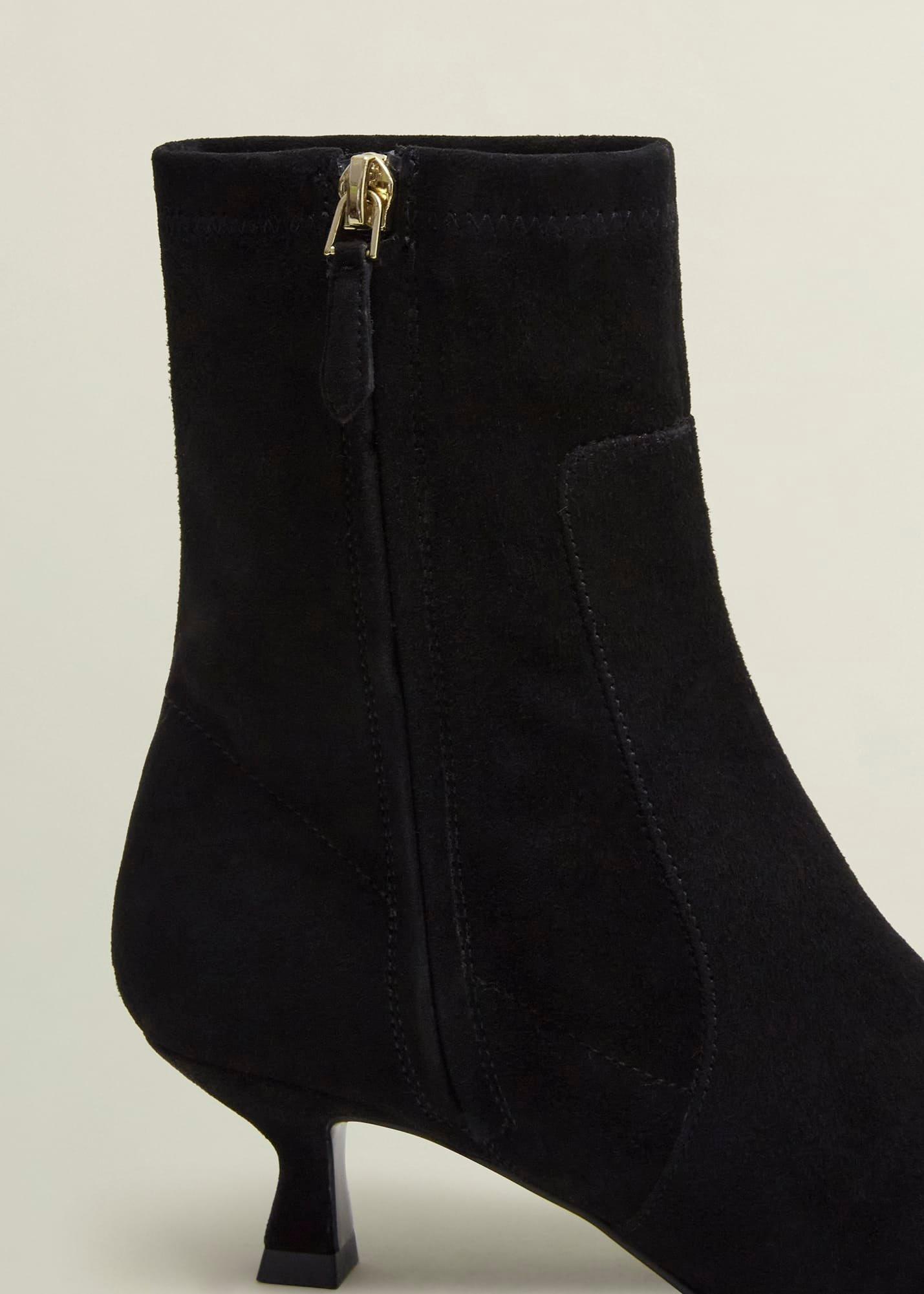 Morgan Suede Stretch Boots, Black, hi-res