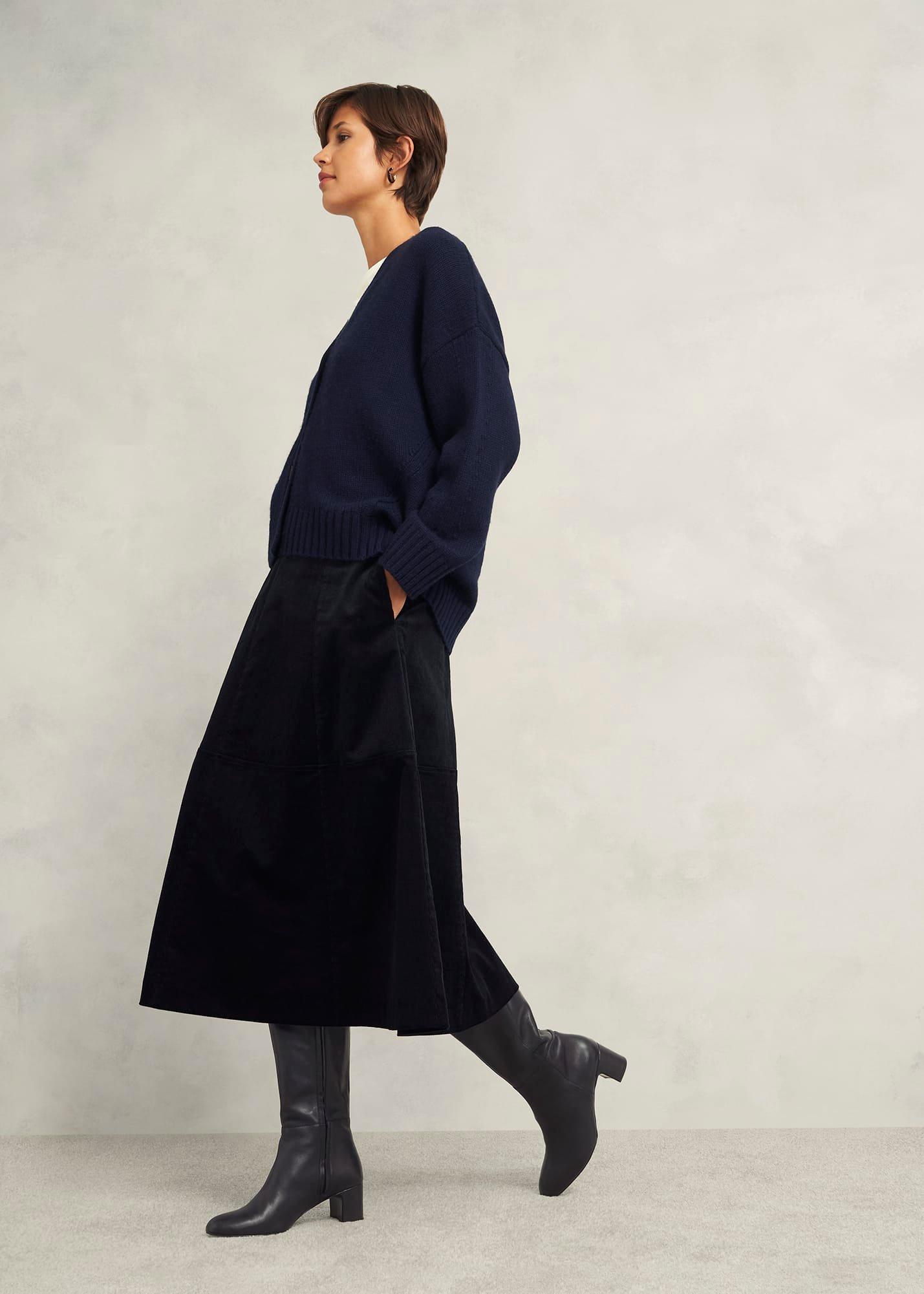 Caroline Leather Knee Boots, Black, hi-res