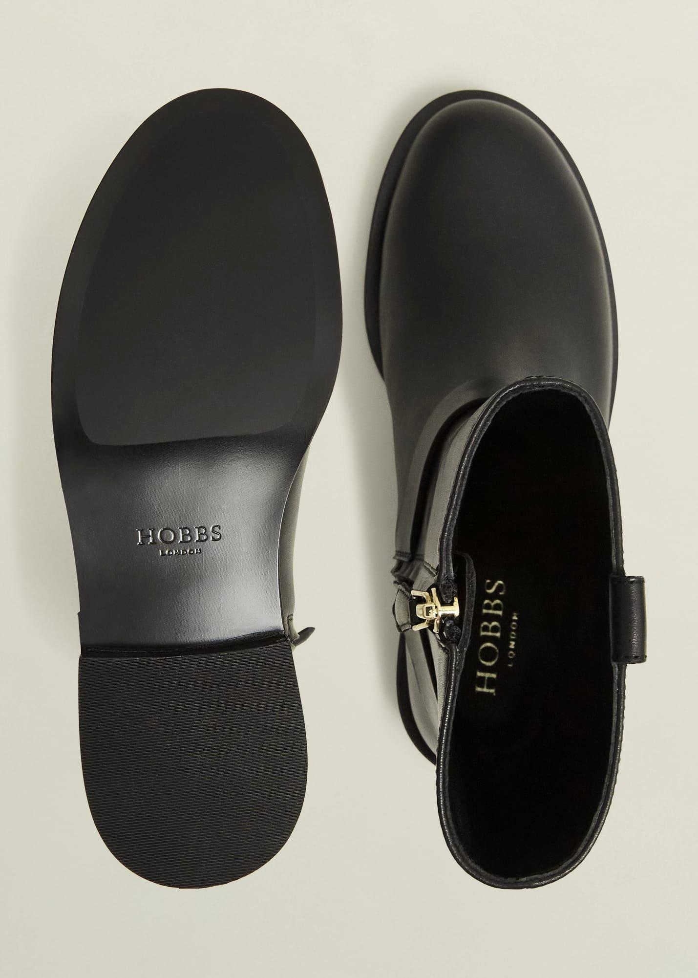 Effie Leather Biker Boots, Black, hi-res