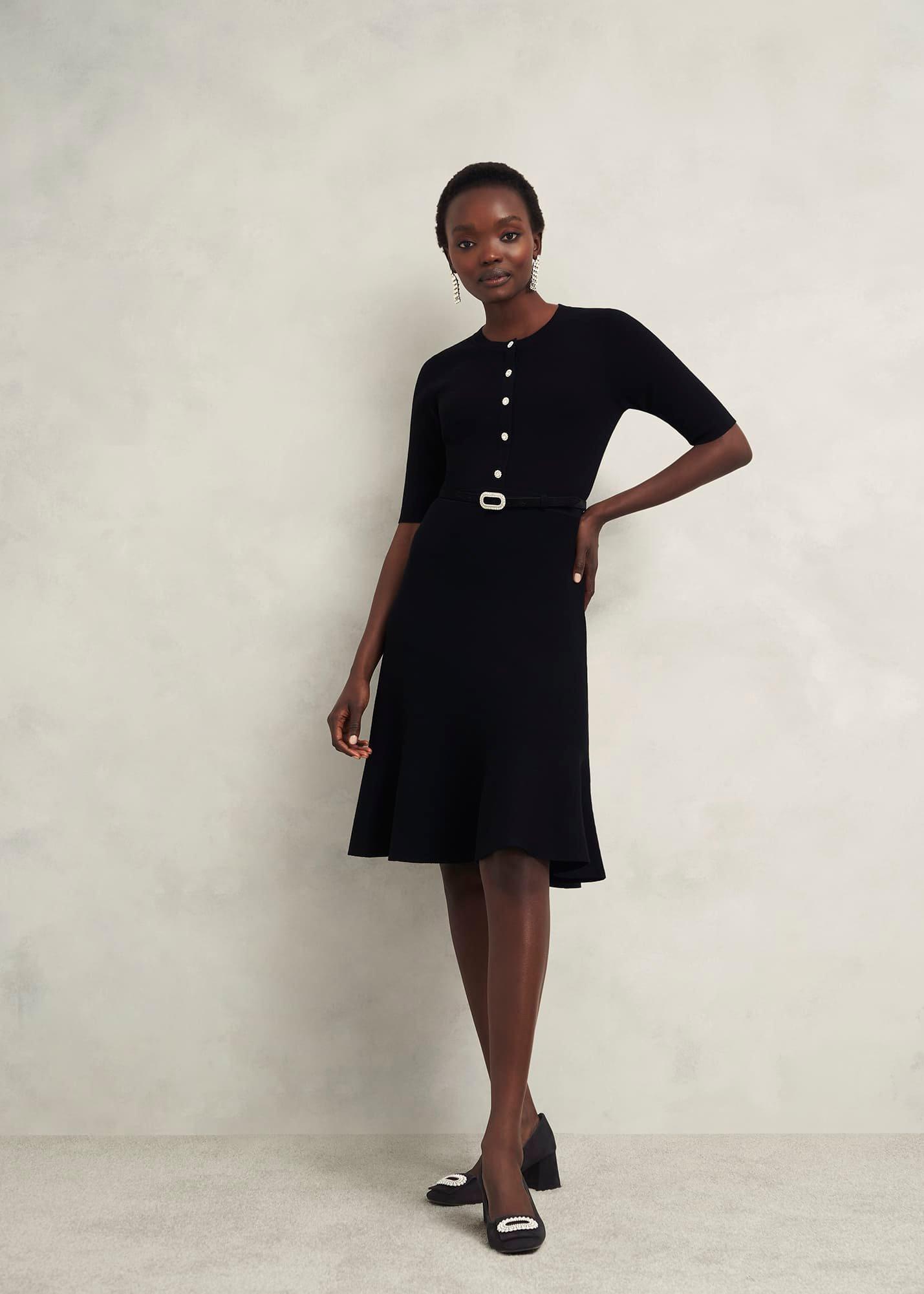 Lexia Suede Jewelled Courts, Black, hi-res