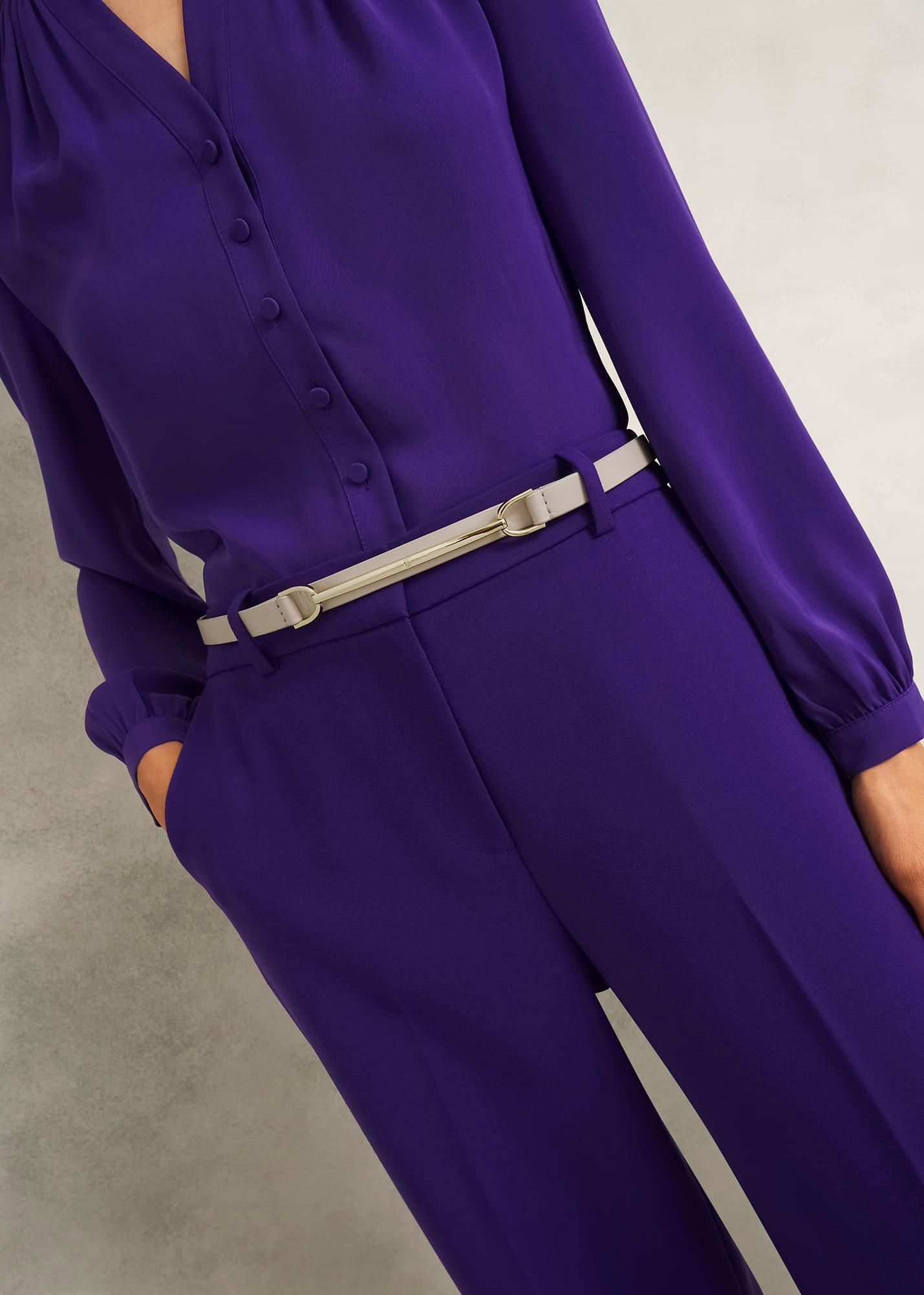 Daphne Leather Waist Belt, Light Beige, hi-res